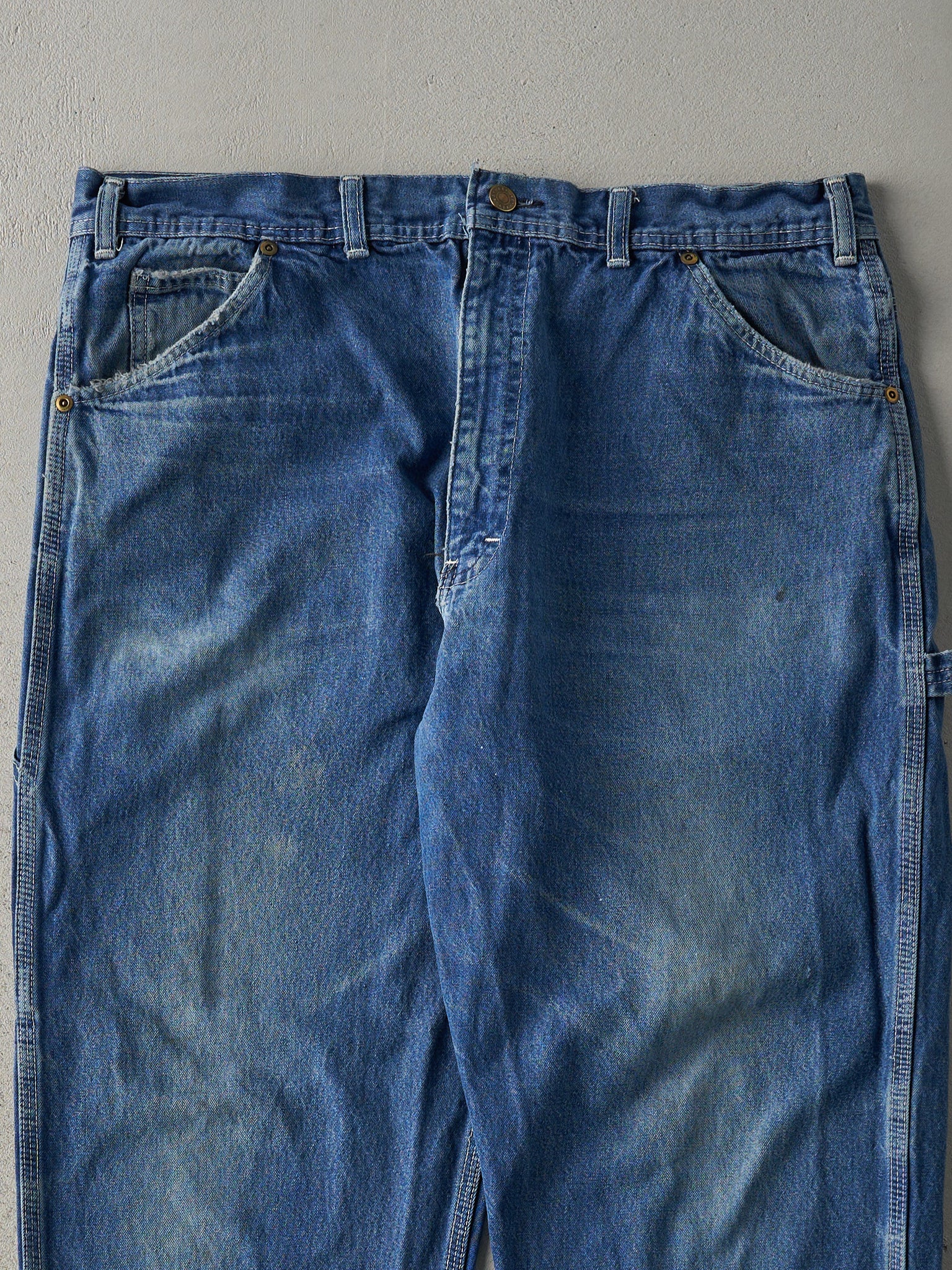 Vintage 90s Mid Wash Denim Key Apparel Carpenter Jeans (36x28)