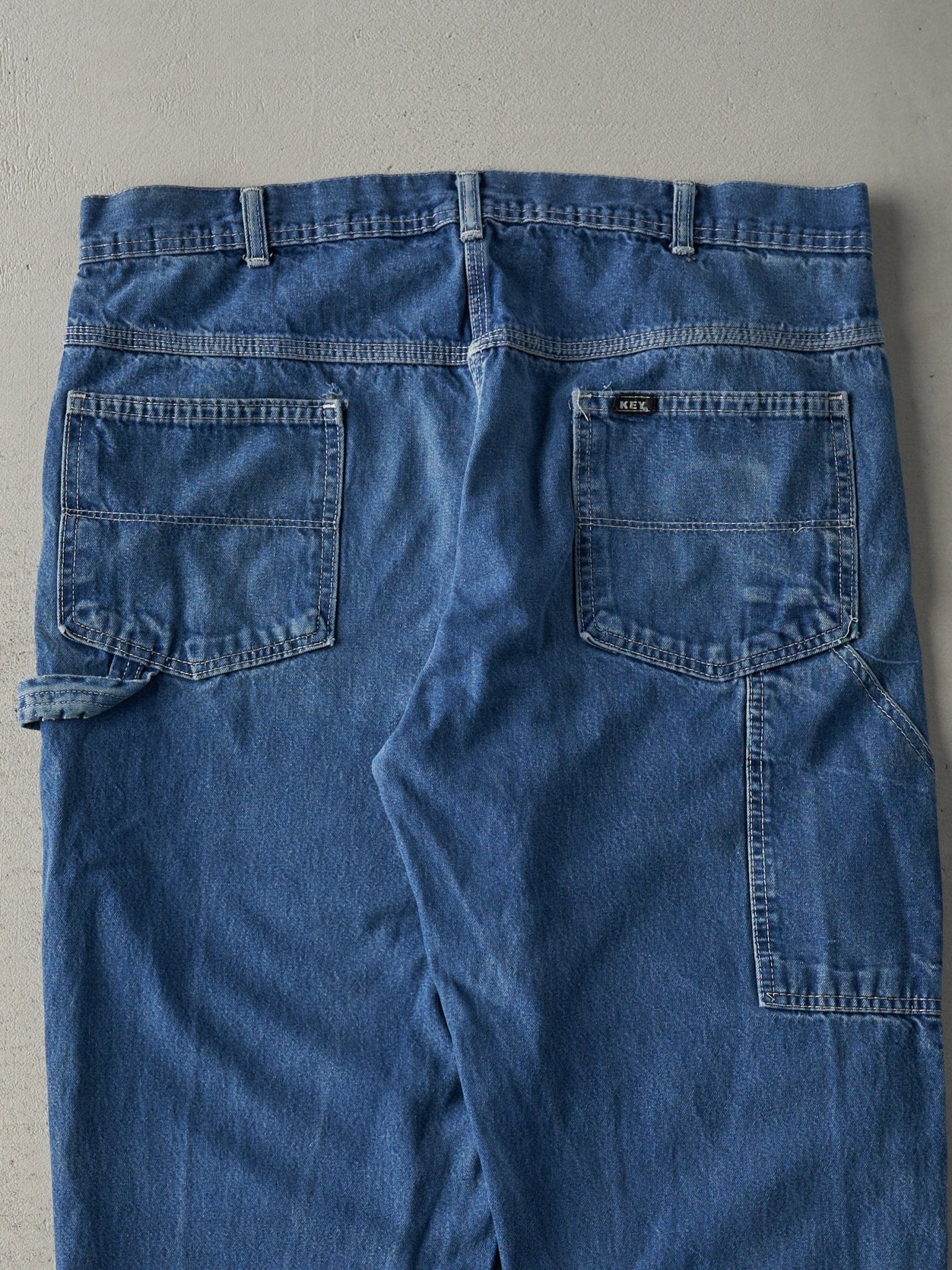 Vintage 90s Mid Wash Denim Key Apparel Carpenter Jeans (36x28)
