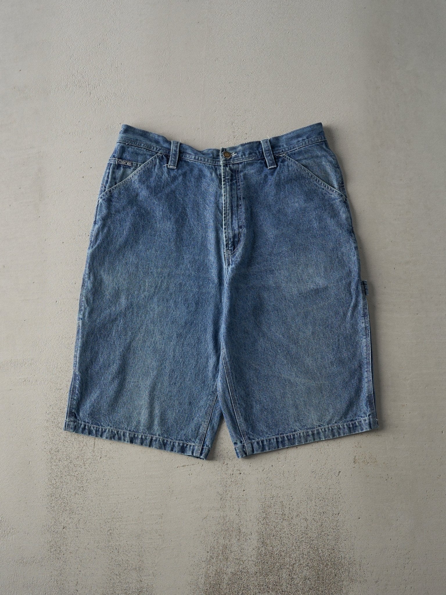 Vintage 90s Mid Wash Relaxed Fit Cherokee Carpenter Jean Shorts (34x13)