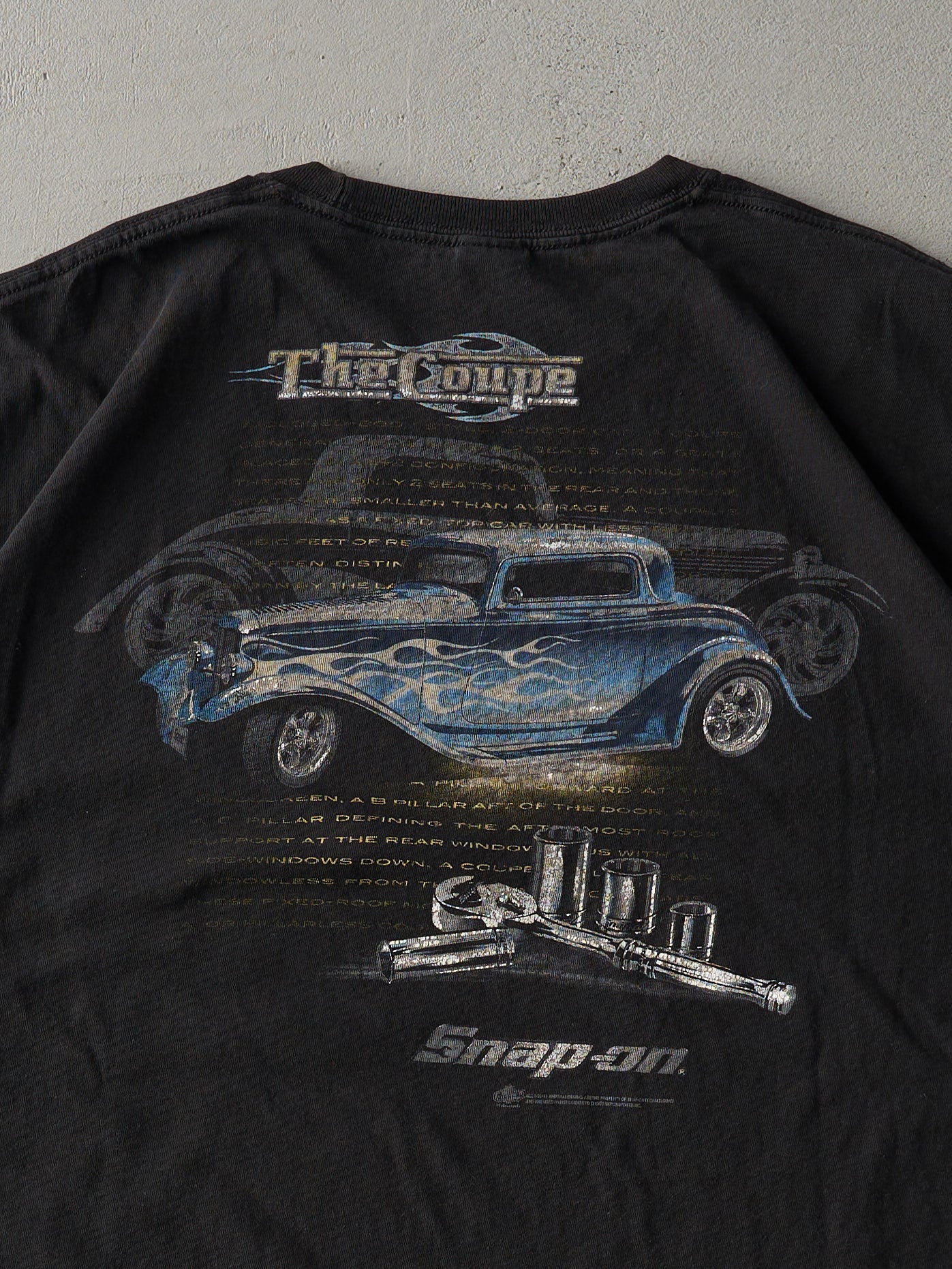 Vintage Y2K Black Snap-On Car Tee (L)