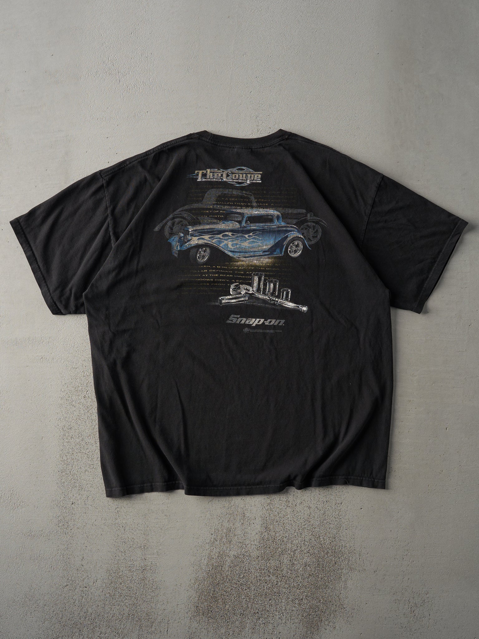 Vintage Y2K Black Snap-On Car Tee (L)