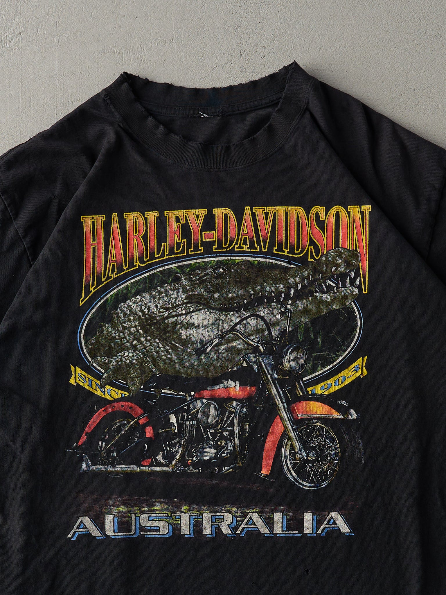 Vintage 90s Black Harley Davidson Australia Tee (M/L)