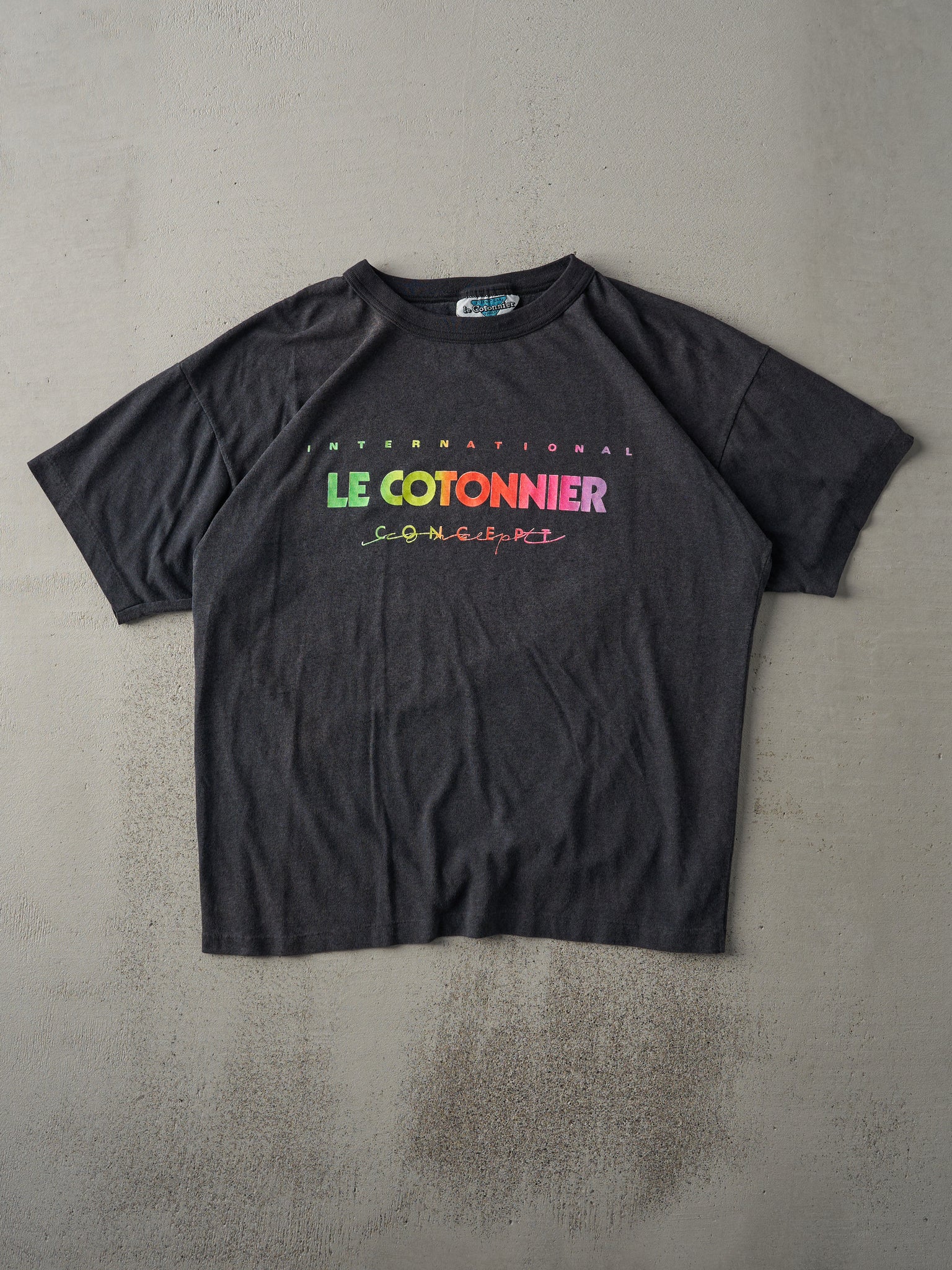 Vintage 90s Charcoal Grey International Le Cotonnier Concept Tee (L)