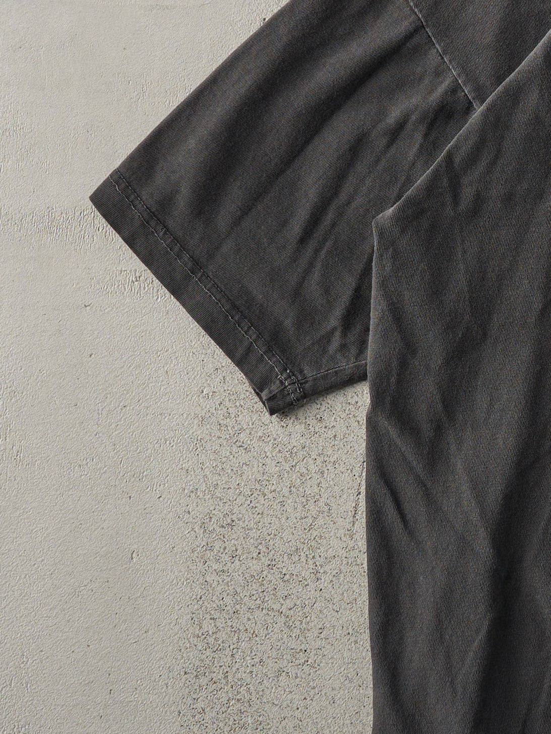 Vintage 90s Faded Charcoal Grey Blank Boxy Tee (L)