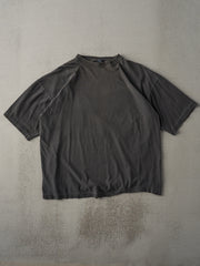 Vintage 90s Faded Charcoal Grey Blank Boxy Tee (L)