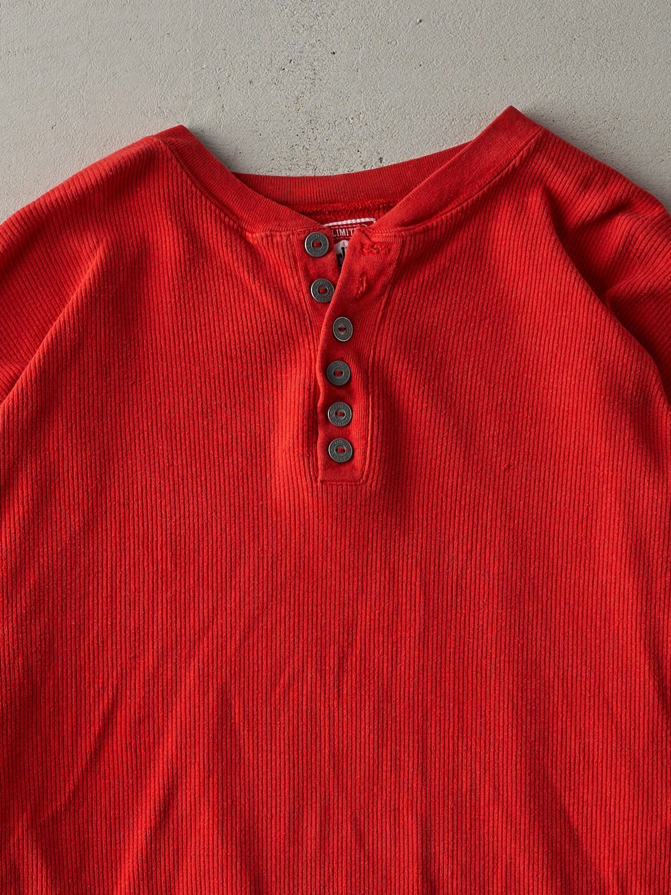 Vintage 90s Red Waffle Knit Marlboro Long Sleeve (XL)