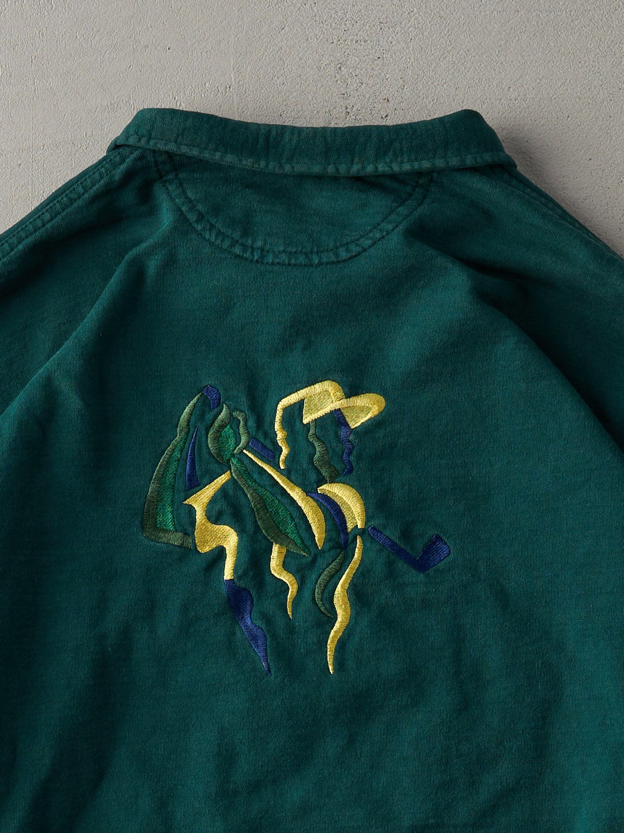 Vintage 90s Forest Green Nortel Northern Telecom Embroidered Quarter Zip Crewneck (L)
