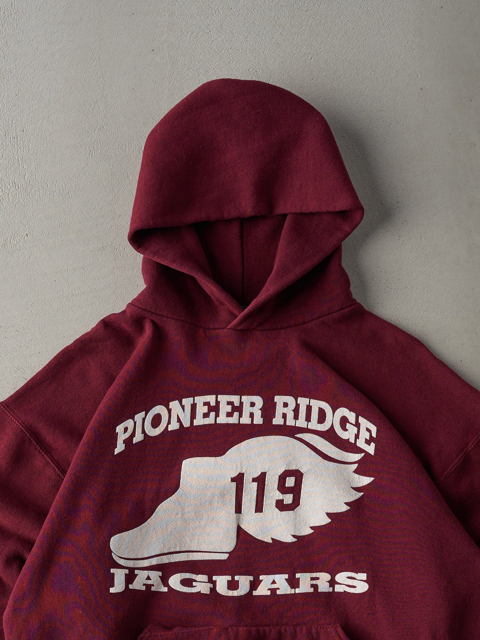 Vintage Y2K Burgundy Russell Athletics School Athletics Hoodie (L)