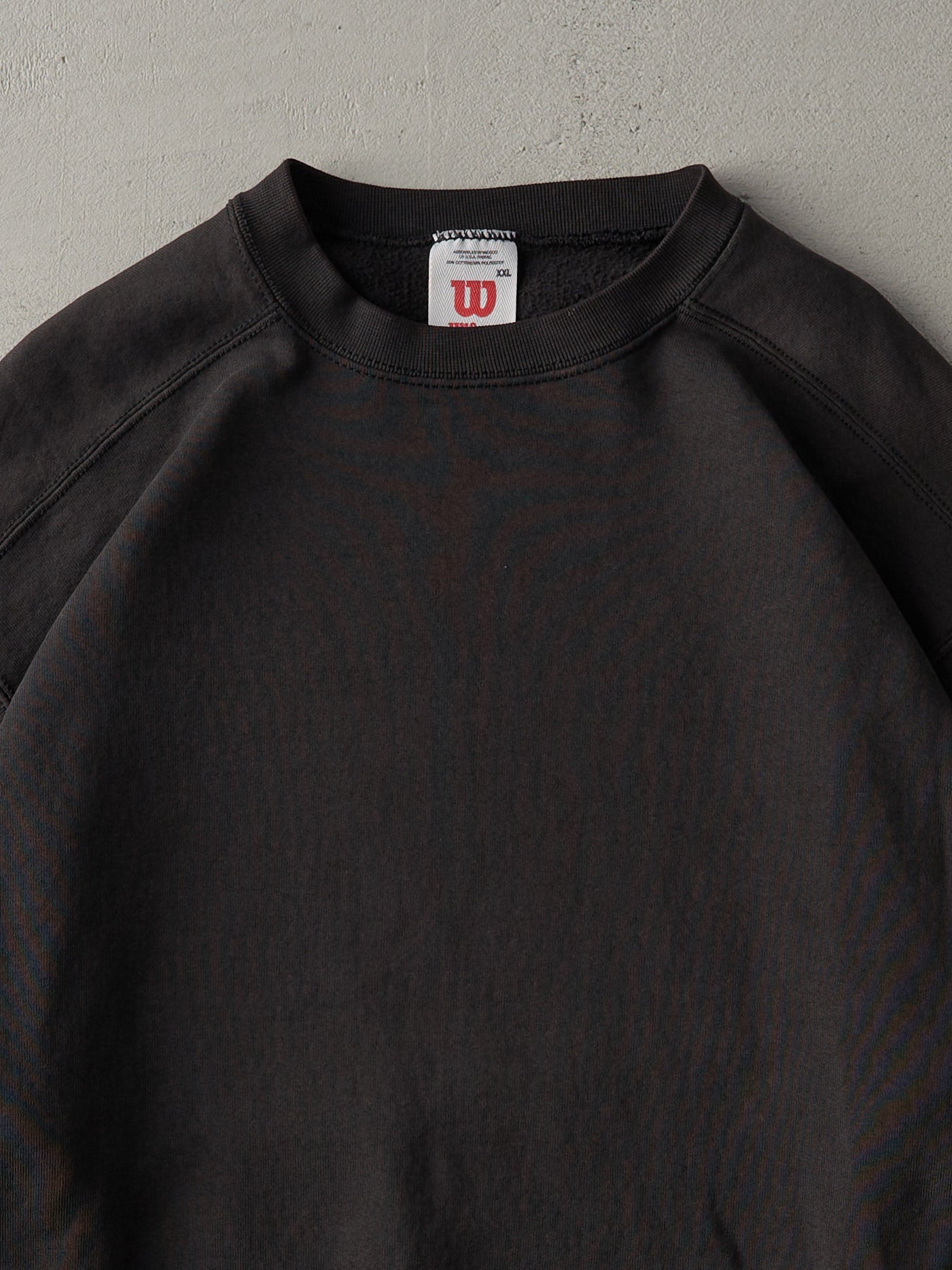 Vintage 90s Faded Black Wilson Blank Crewneck (L/XL)