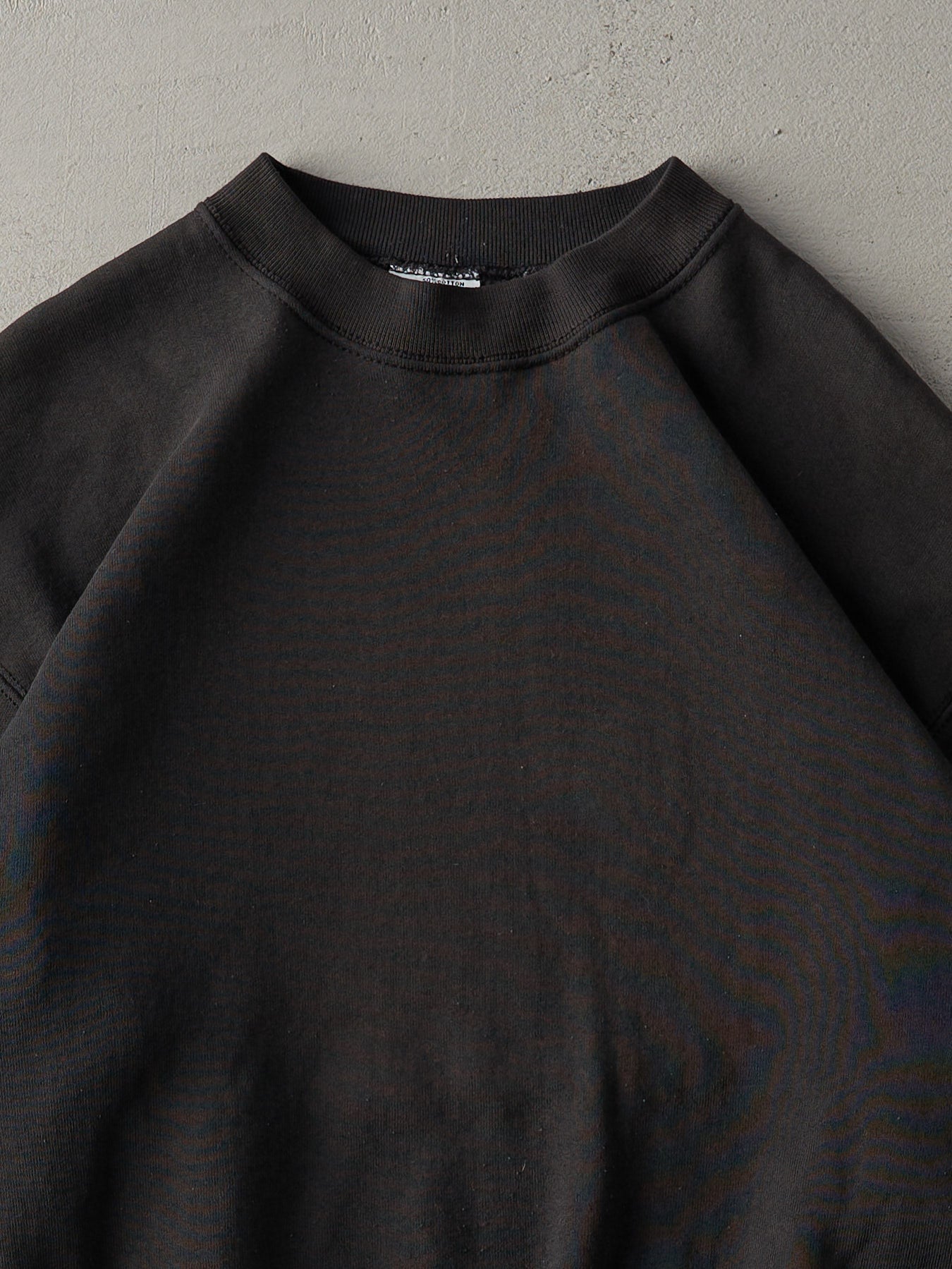 Vintage 90s Faded Black Blank Crewneck (M)