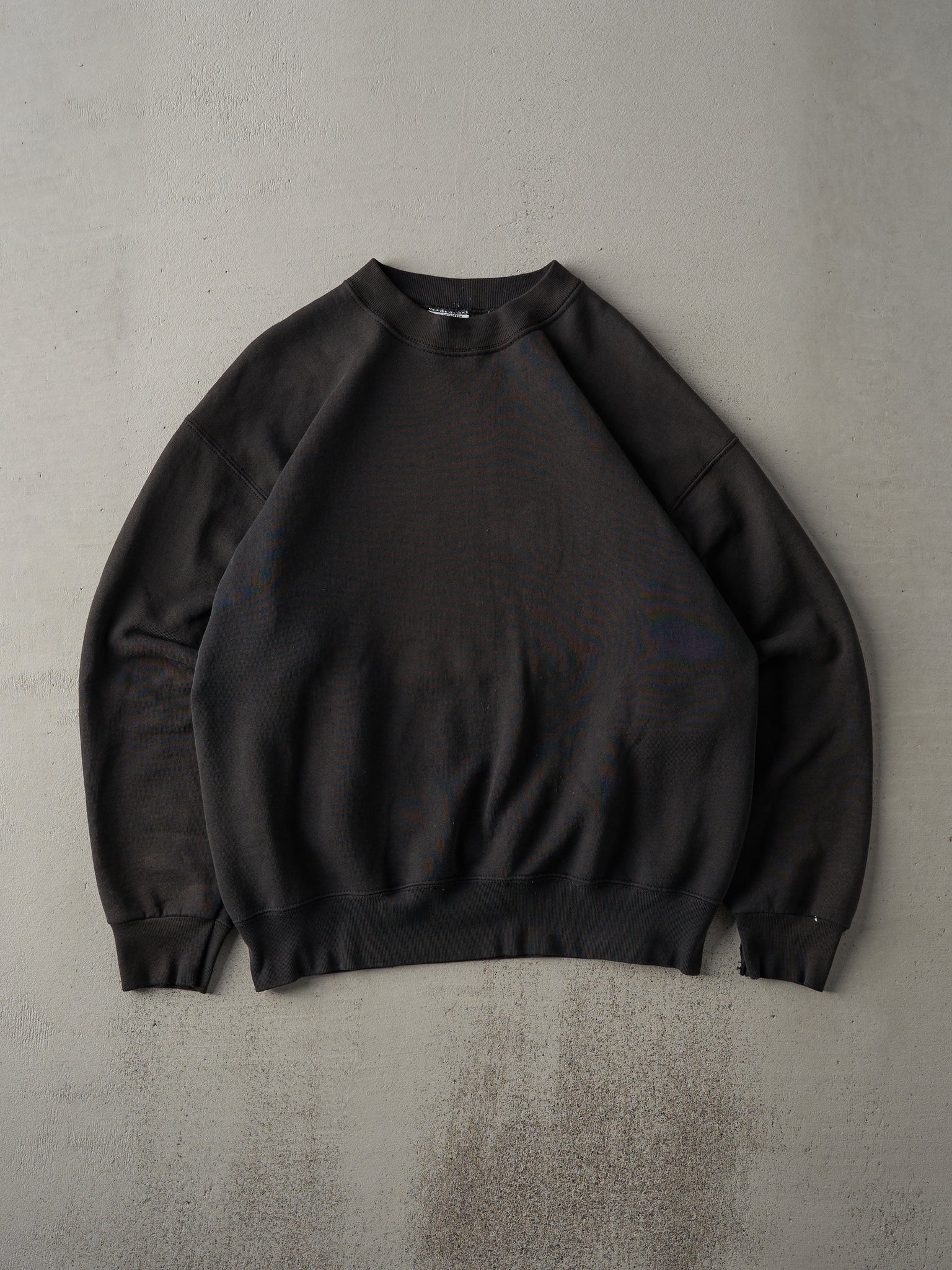 Vintage 90s Faded Black Blank Crewneck (M)