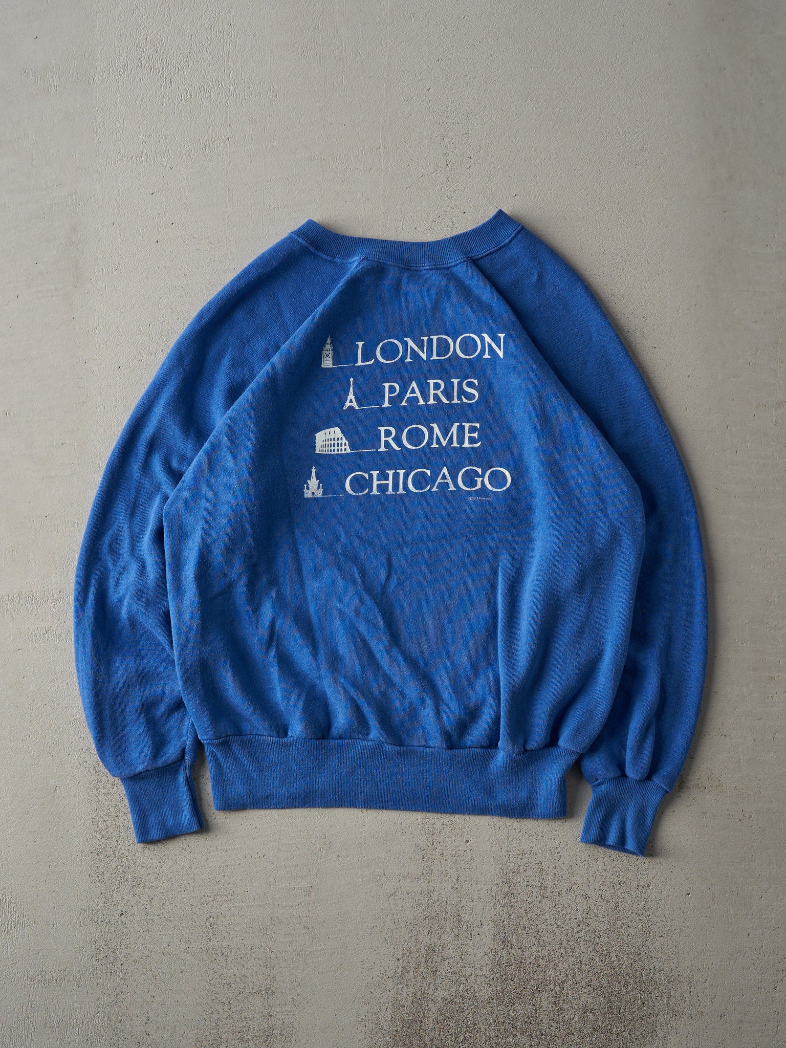 Vintage 80s Royal Blue Travel Crewneck (M)