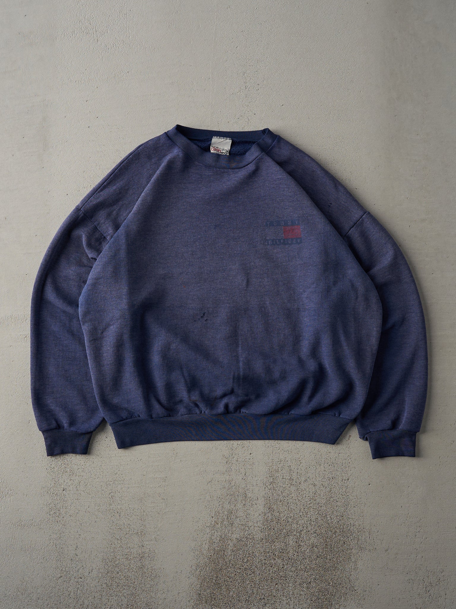 Vintage 90s Navy Tommy Hilfiger Bootleg Crewneck (L)