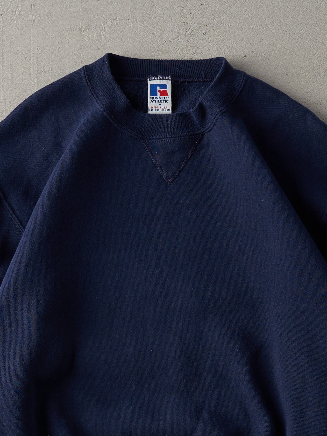 Vintage 90s Navy Russell Athletics Blank Crewneck (M)