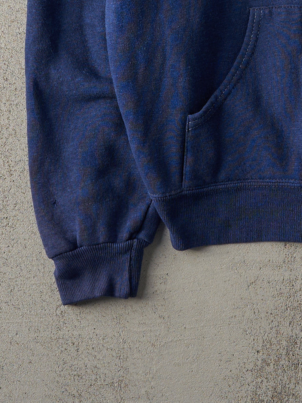 Vintage 80s Navy Blue Blank Zip Up Hoodie (M)