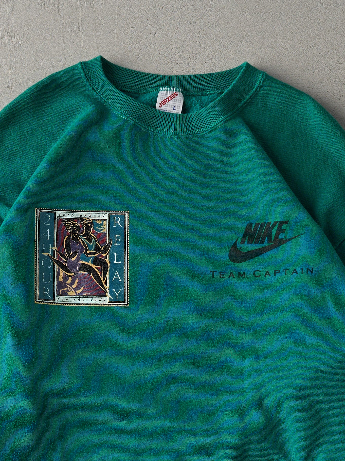 Vintage 80s Green Rare 24 Hour Relay Nike Crewneck (M)