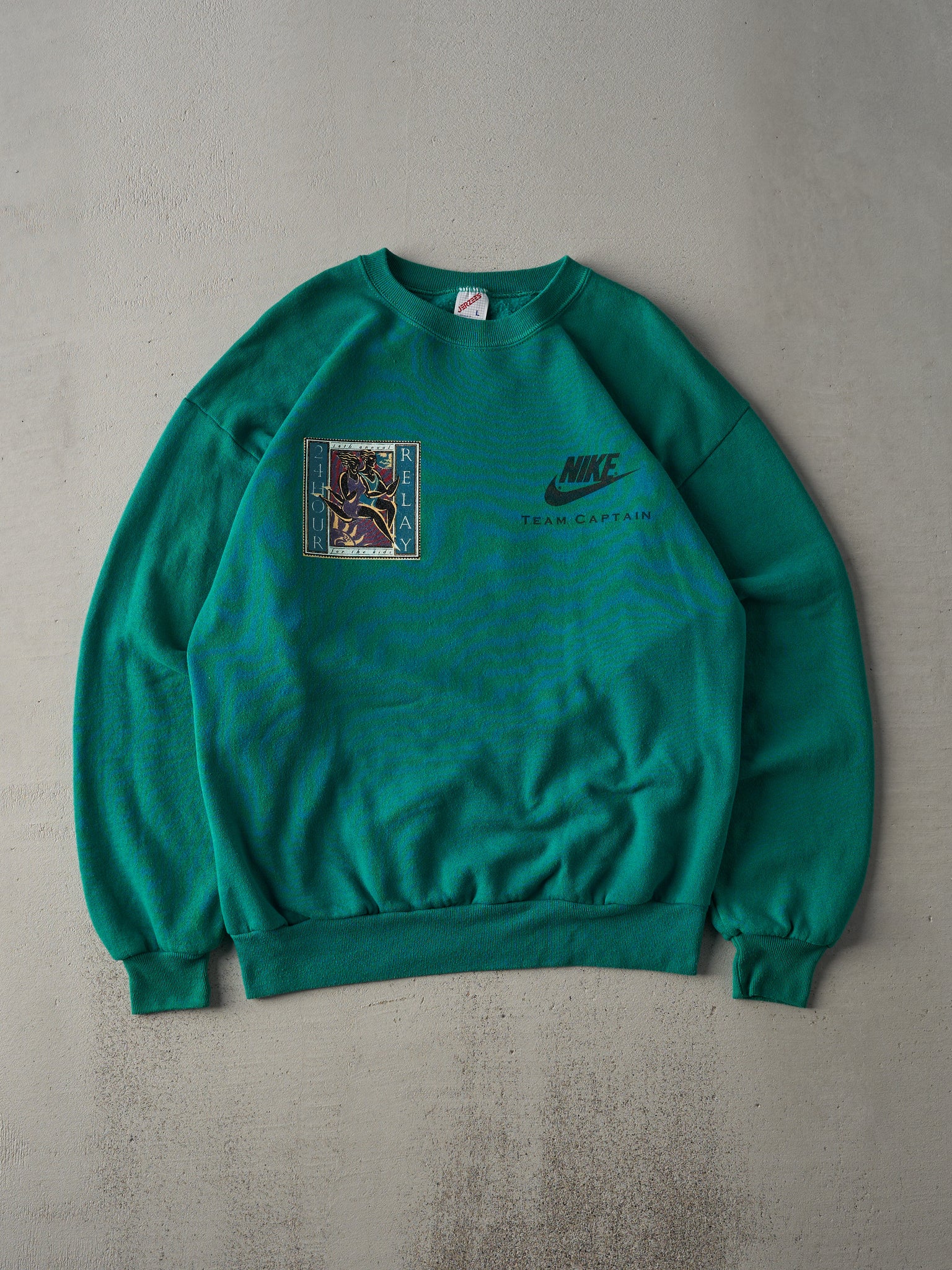 Vintage 80s Green Rare 24 Hour Relay Nike Crewneck (M)