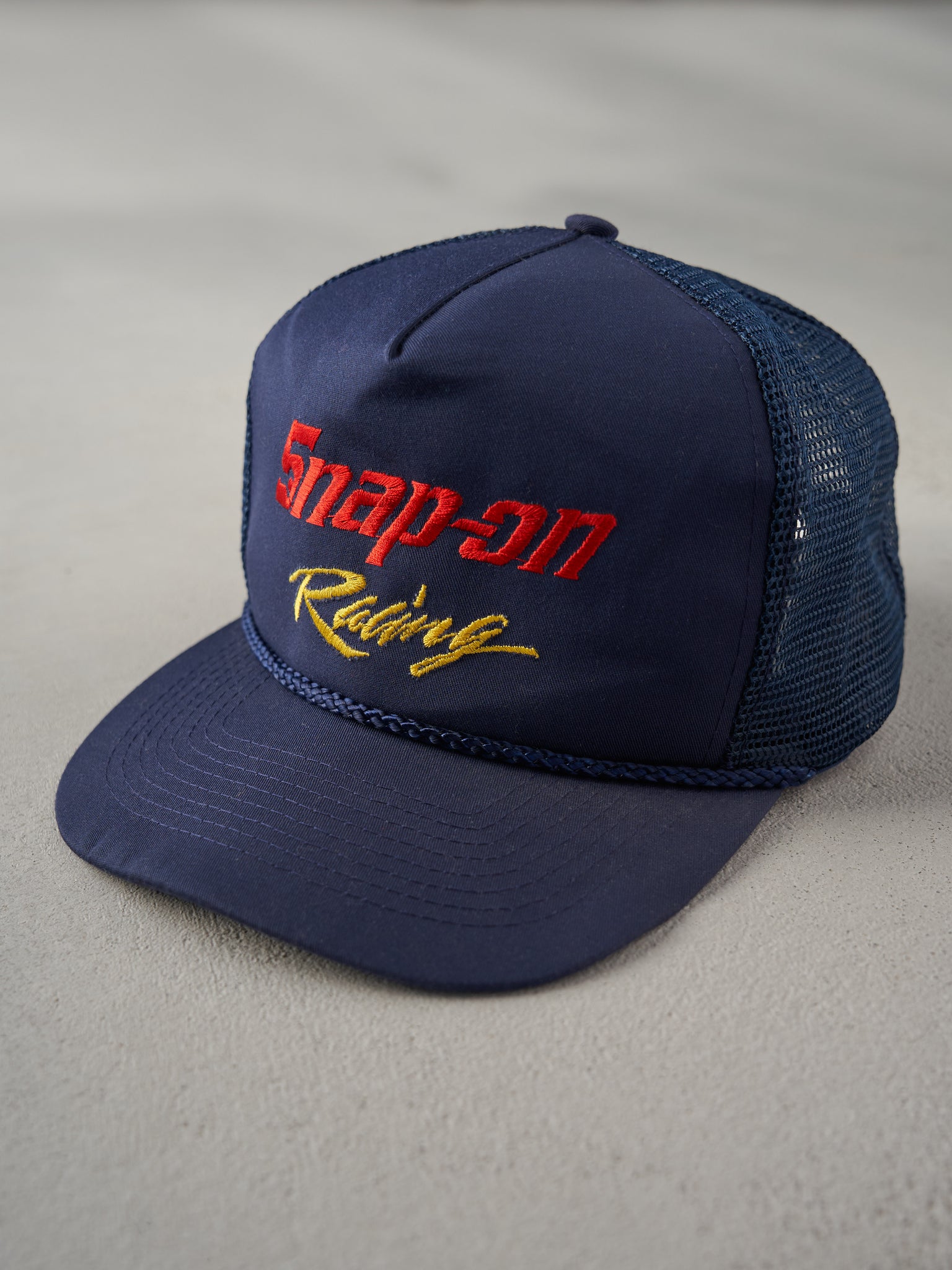 Vintage 80s Navy Snap-On Racing Trucker Hat (O/S)