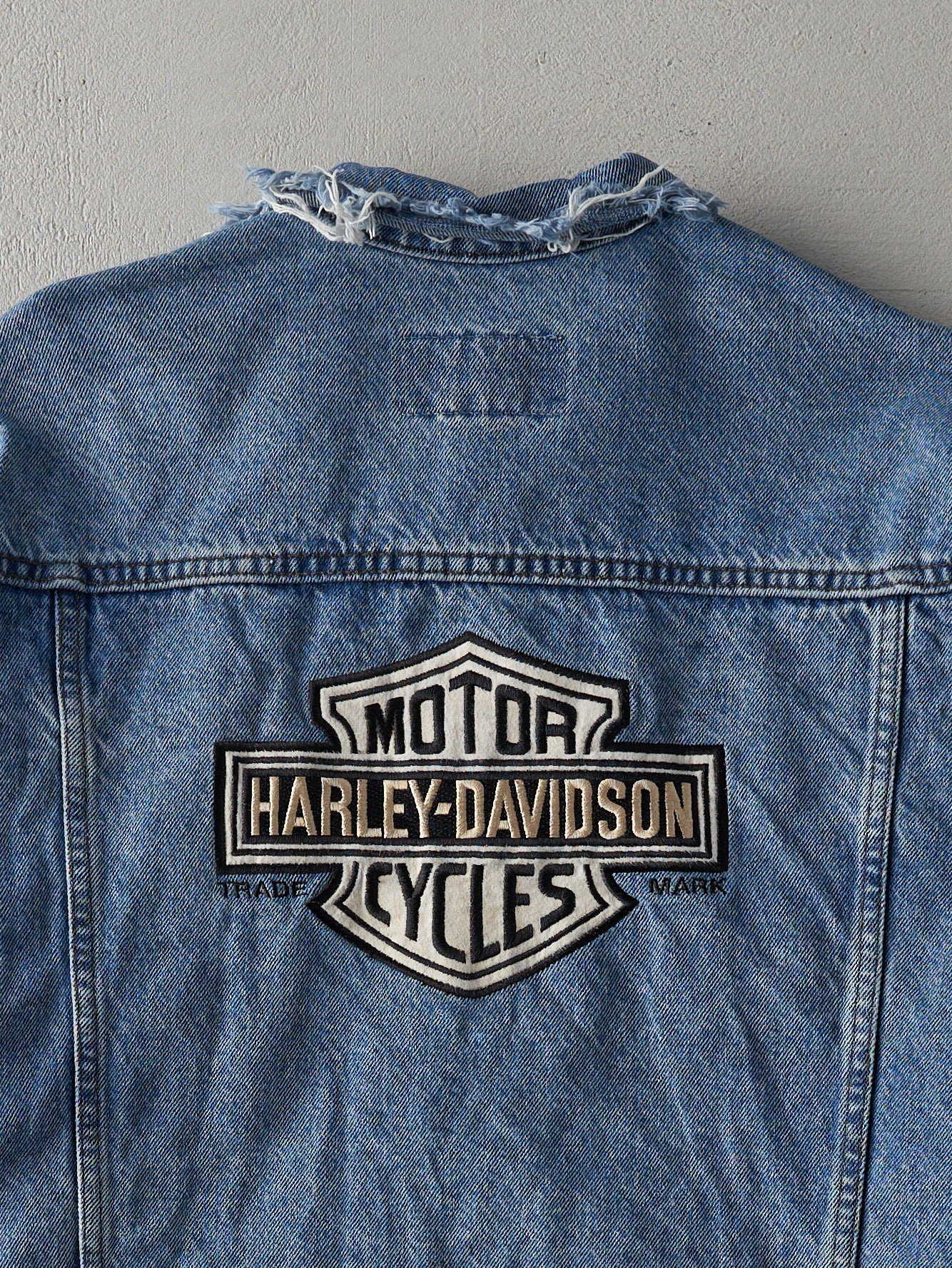 Vintage 90s Light Wash Harley Davidson Denim Jacket (L)