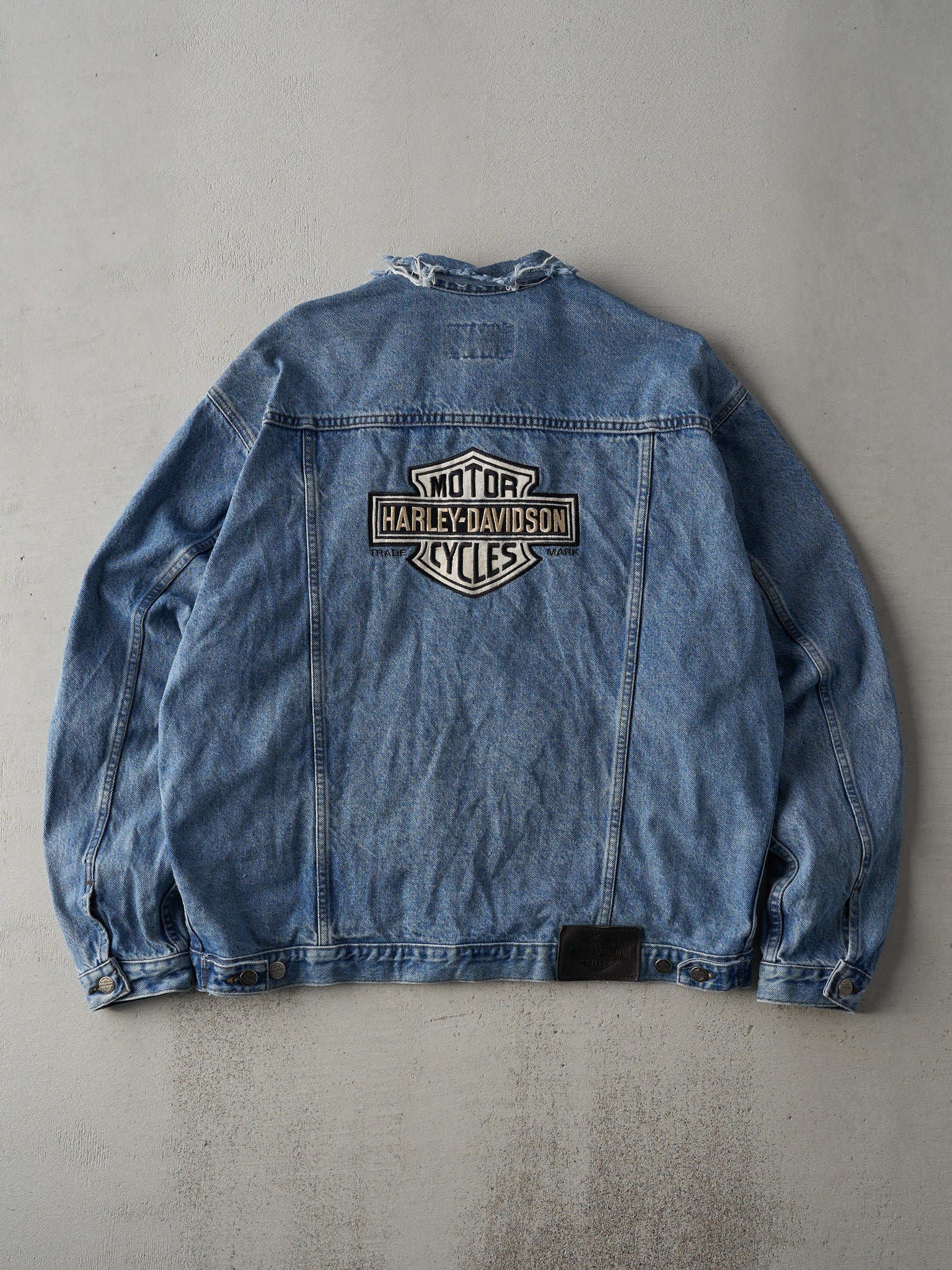 Vintage 90s Light Wash Harley Davidson Denim Jacket (L)