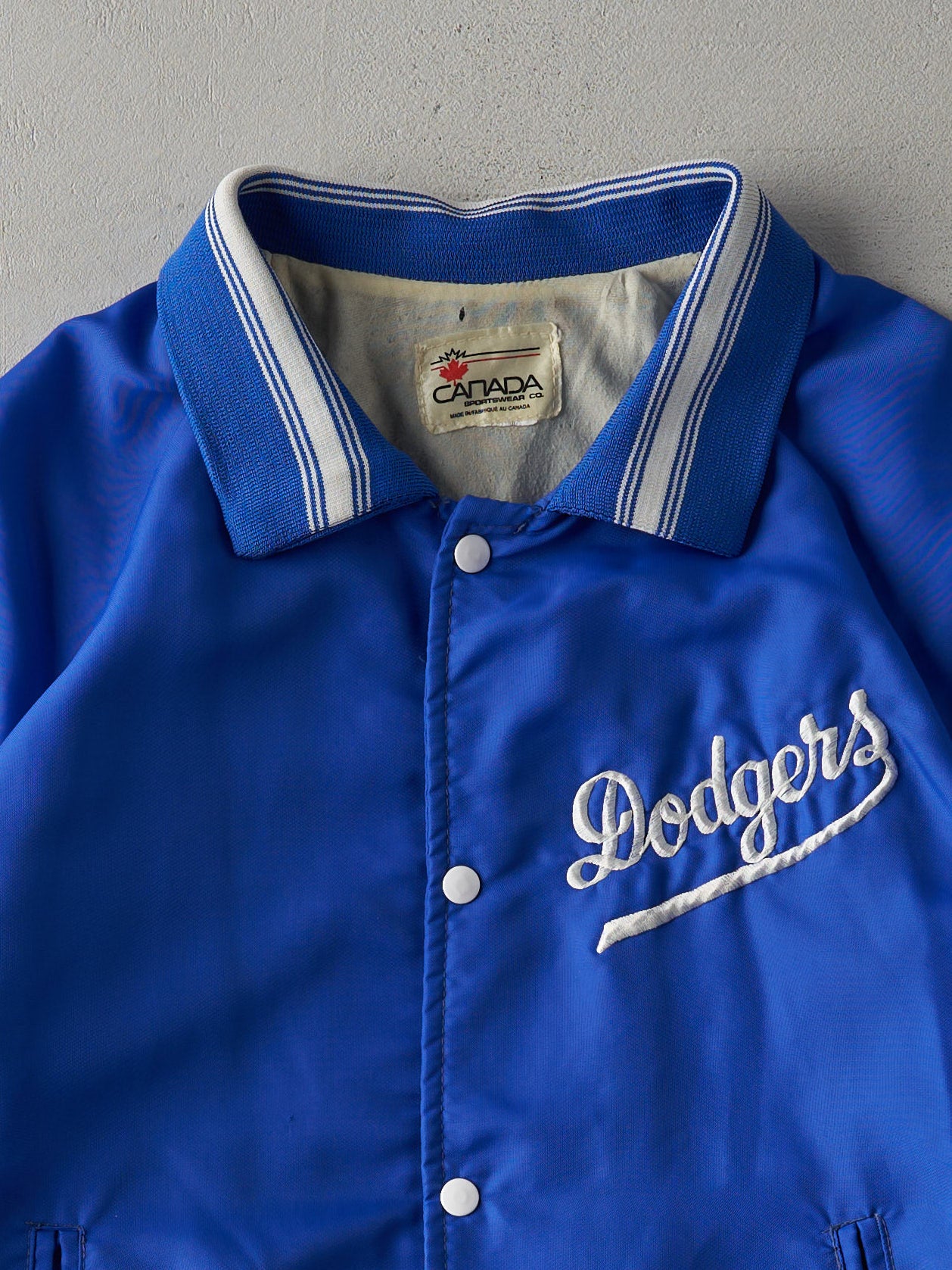 Vintage 80s Blue LA Dodgers Nylon Bomber Jacket (M)