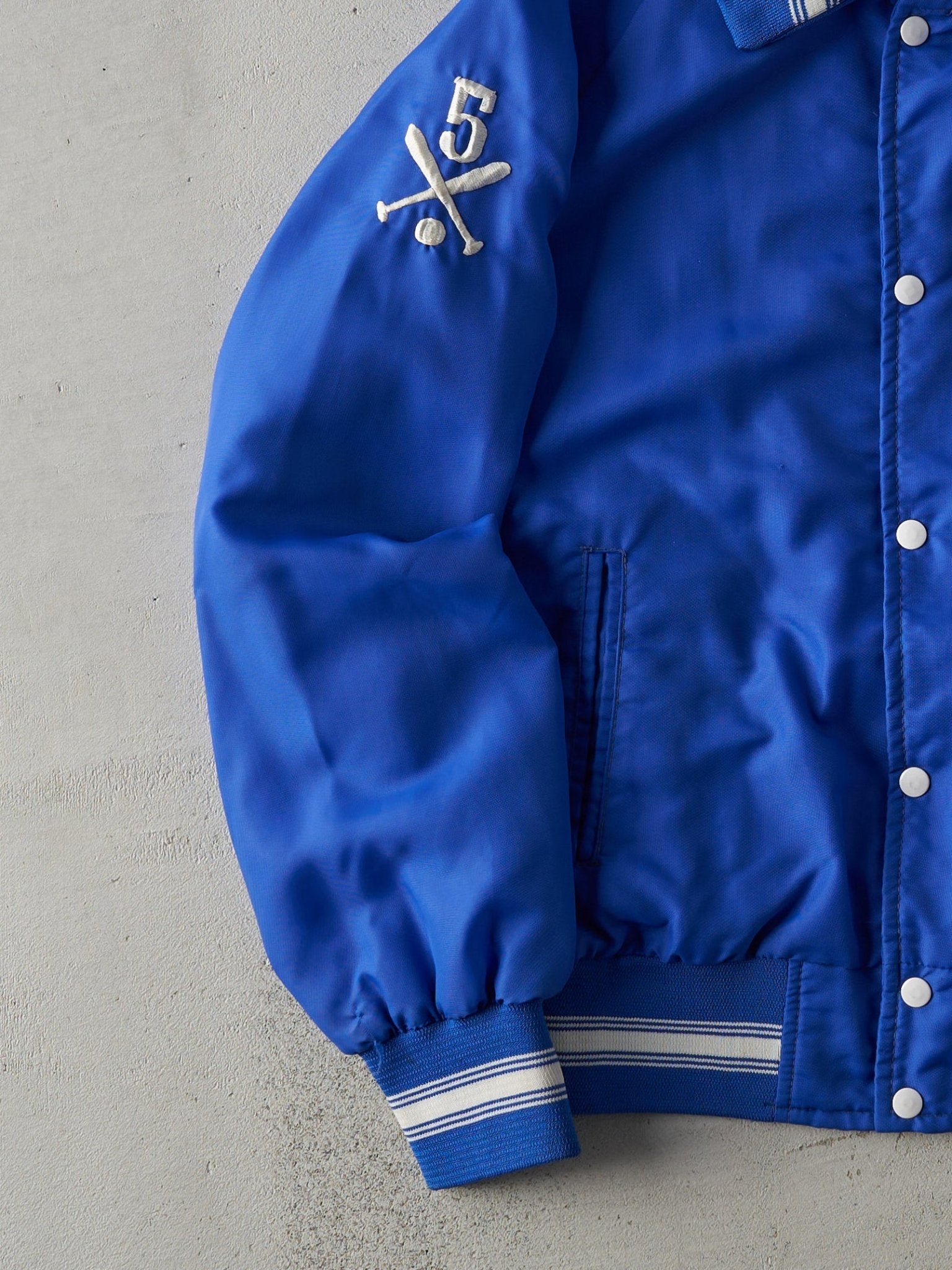 Vintage 80s Blue LA Dodgers Nylon Bomber Jacket (M)