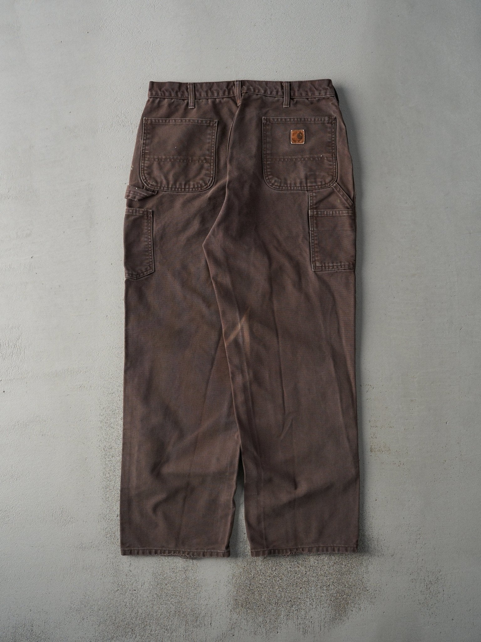 Vintage Y2K Chocolate Brown Dungaree Fit Carhartt Carpenter Pants(34x30.5)