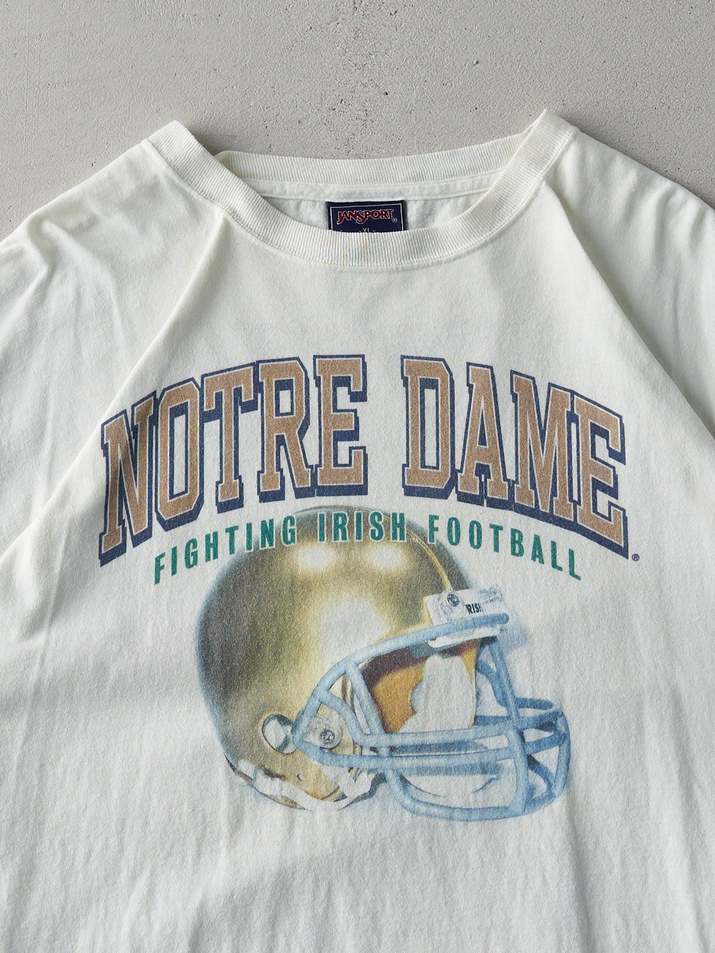 Vintage 07' White Notre Dame Fighting Irish Football Tee (L)