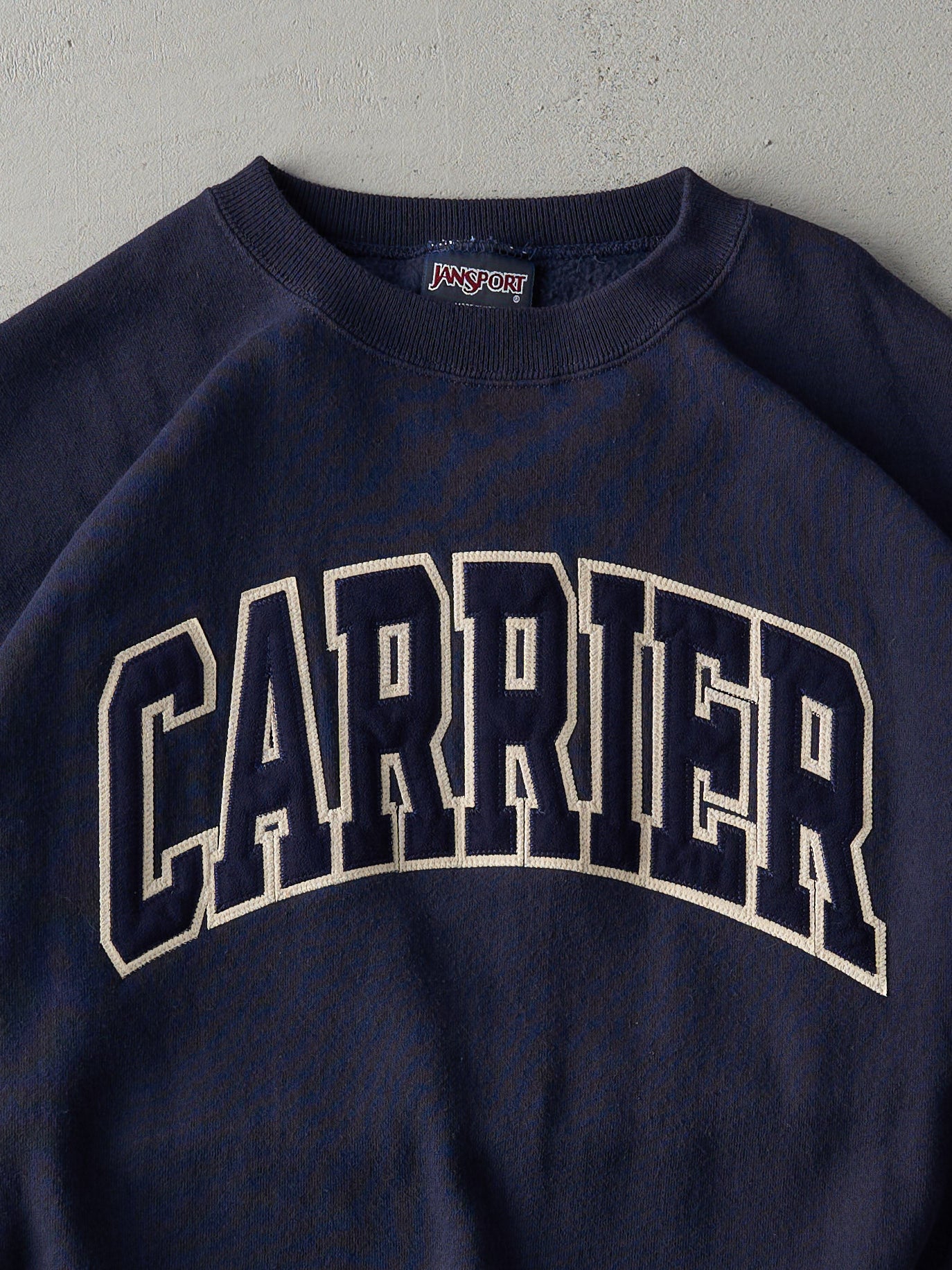 Vintage 90s Navy Blue Carrier Boxy Crewneck (L)