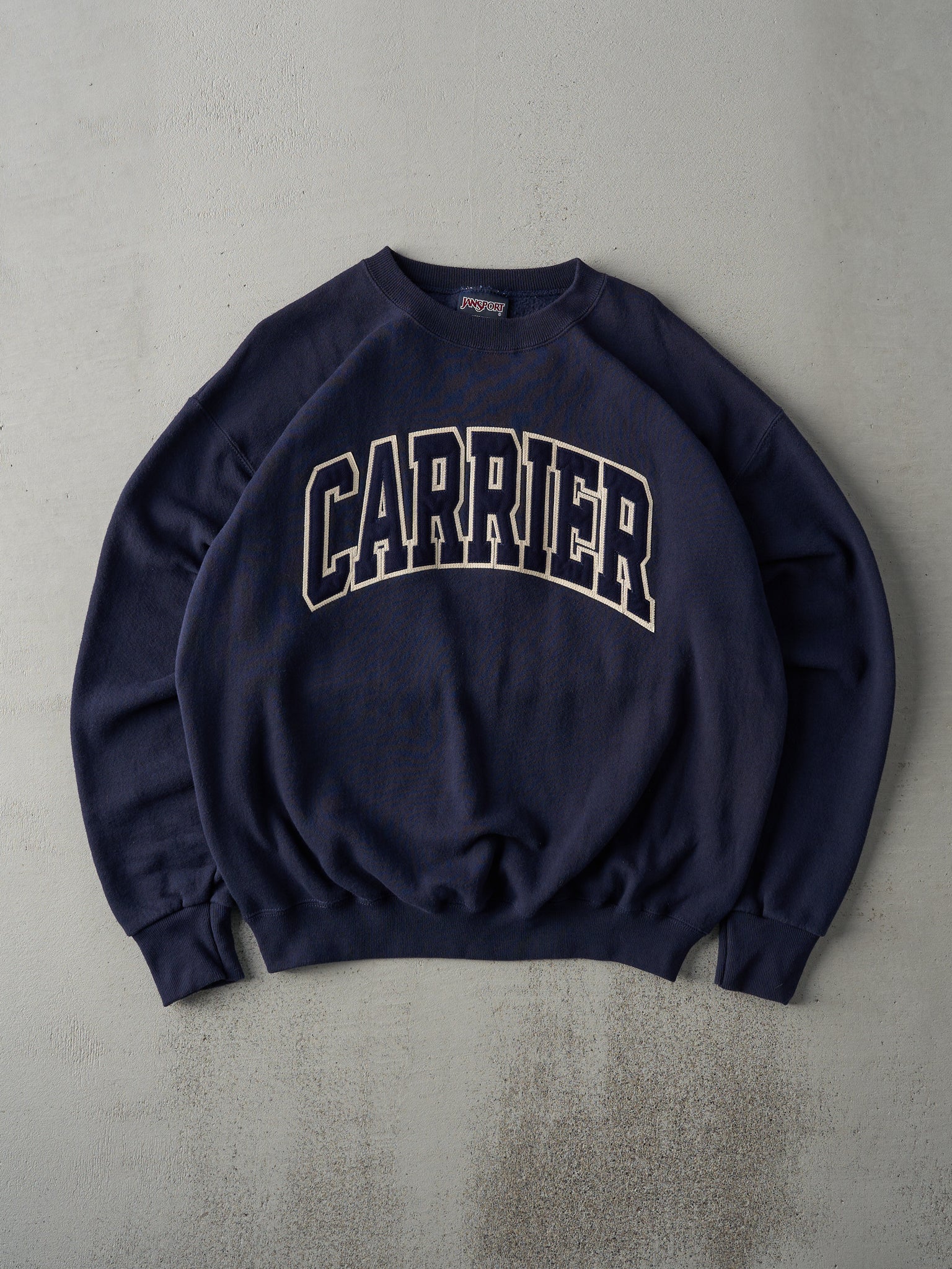 Vintage 90s Navy Blue Carrier Boxy Crewneck (L)