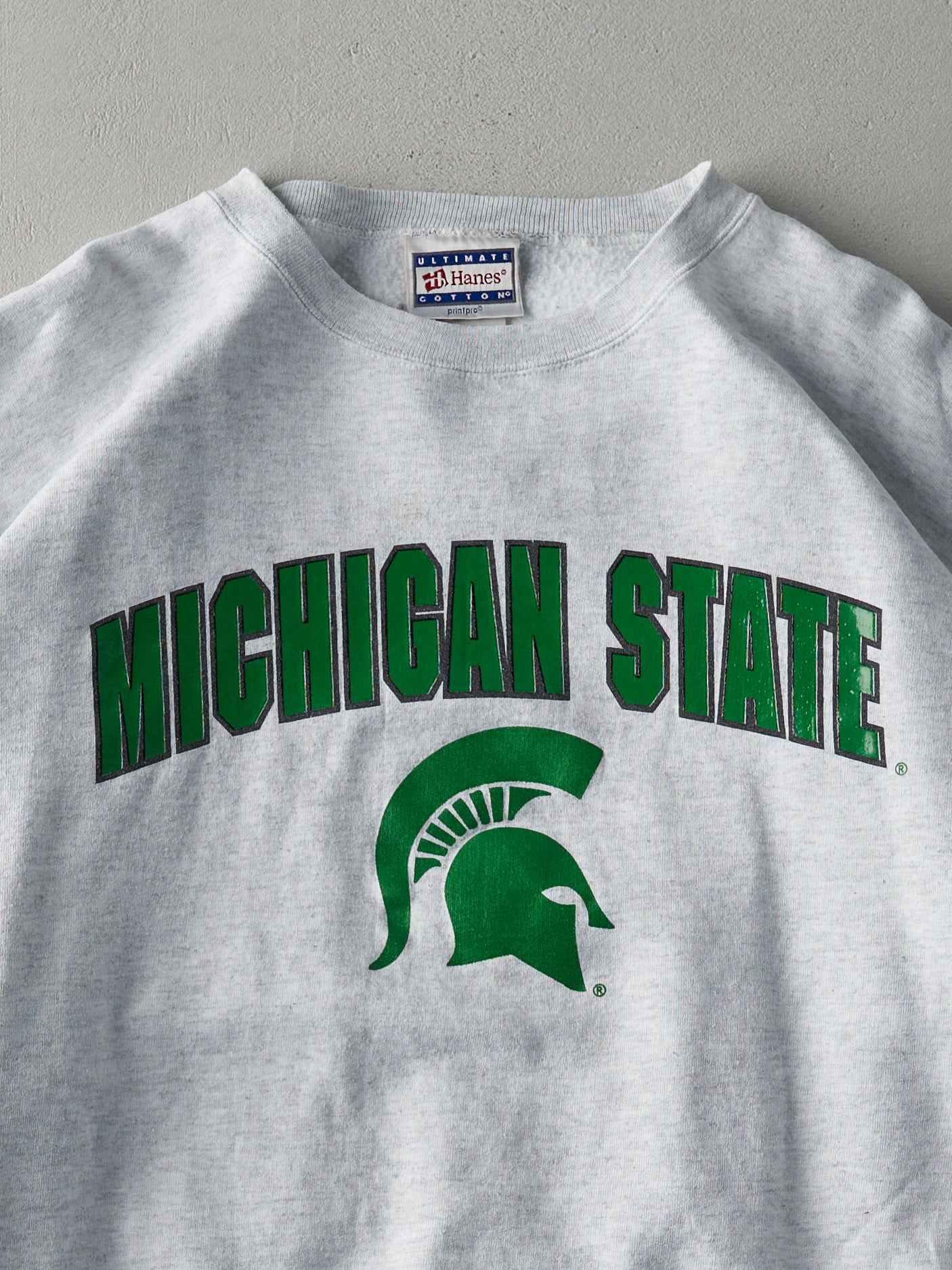 Vintage 90s Heather Grey Michigan State Crewneck (XXL)