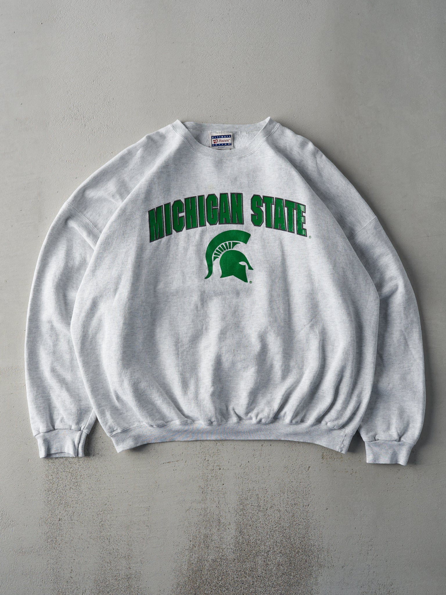 Vintage 90s Heather Grey Michigan State Crewneck (XXL)