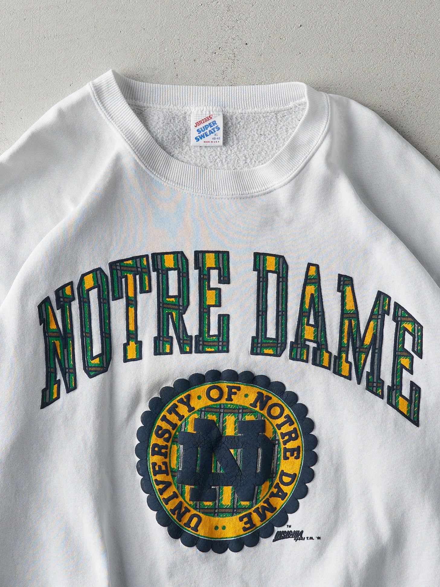 Vintage 90s White University of Notre Dame Crewneck (L)