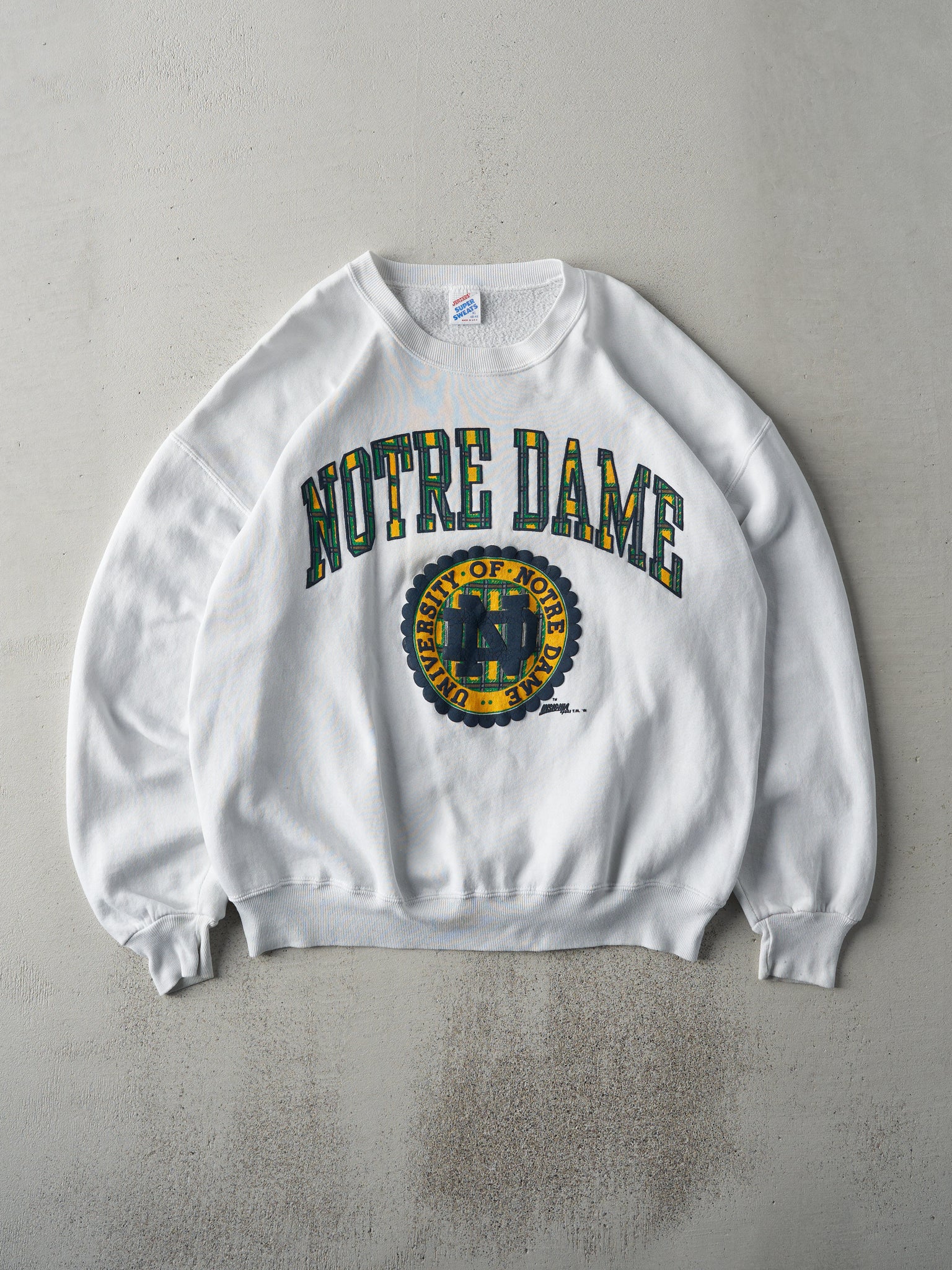 Vintage 90s White University of Notre Dame Crewneck (L)