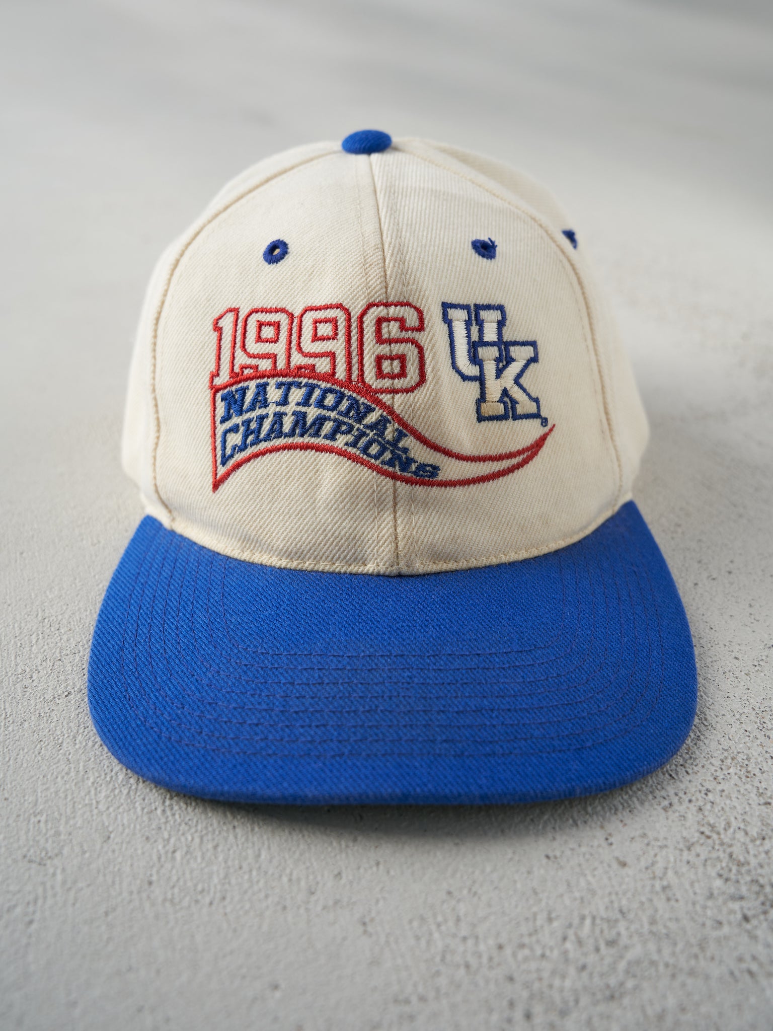 Vintage 96' White University of Kentucky National Champions Snapback Hat