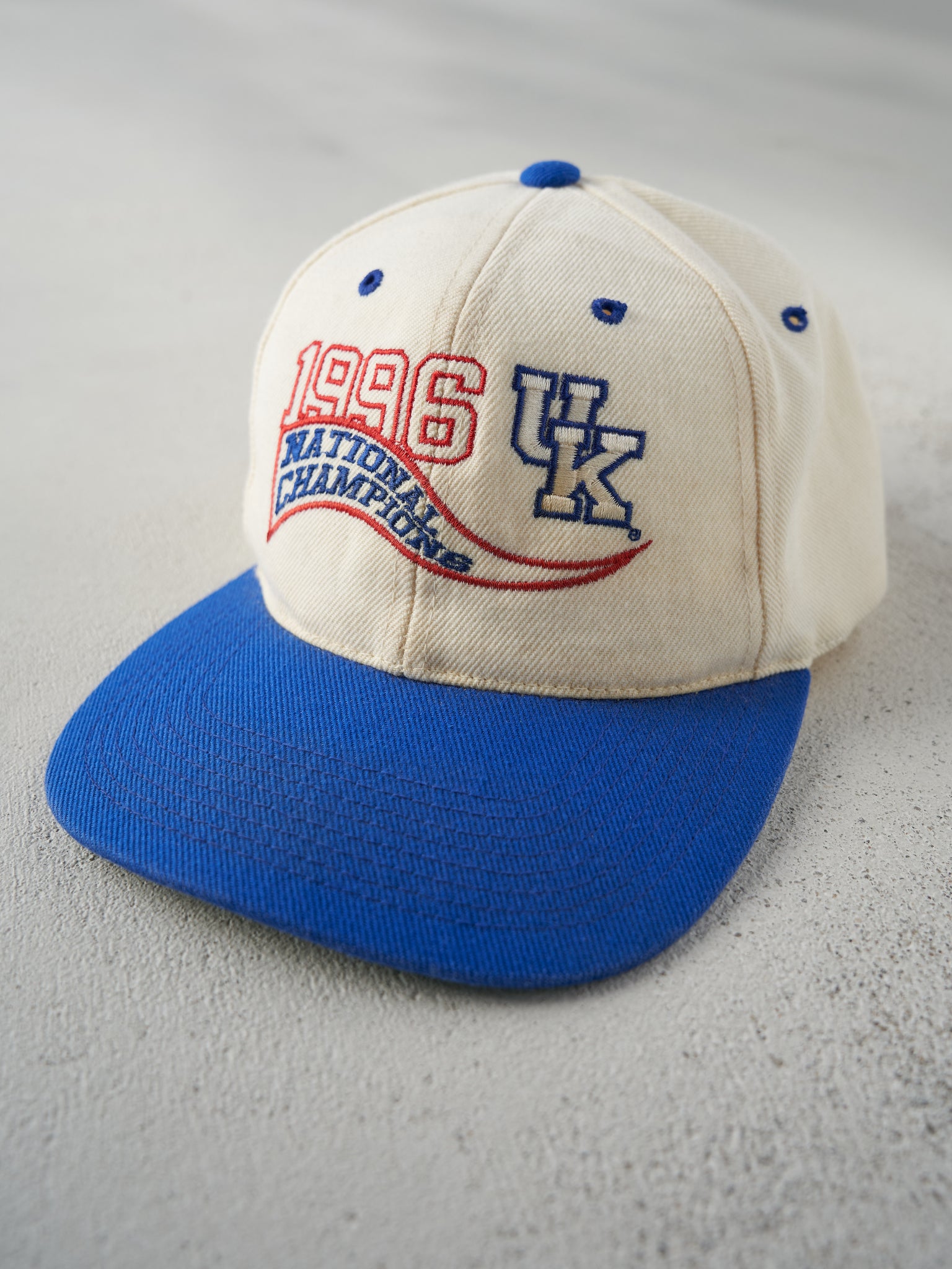 Vintage 96' White University of Kentucky National Champions Snapback Hat