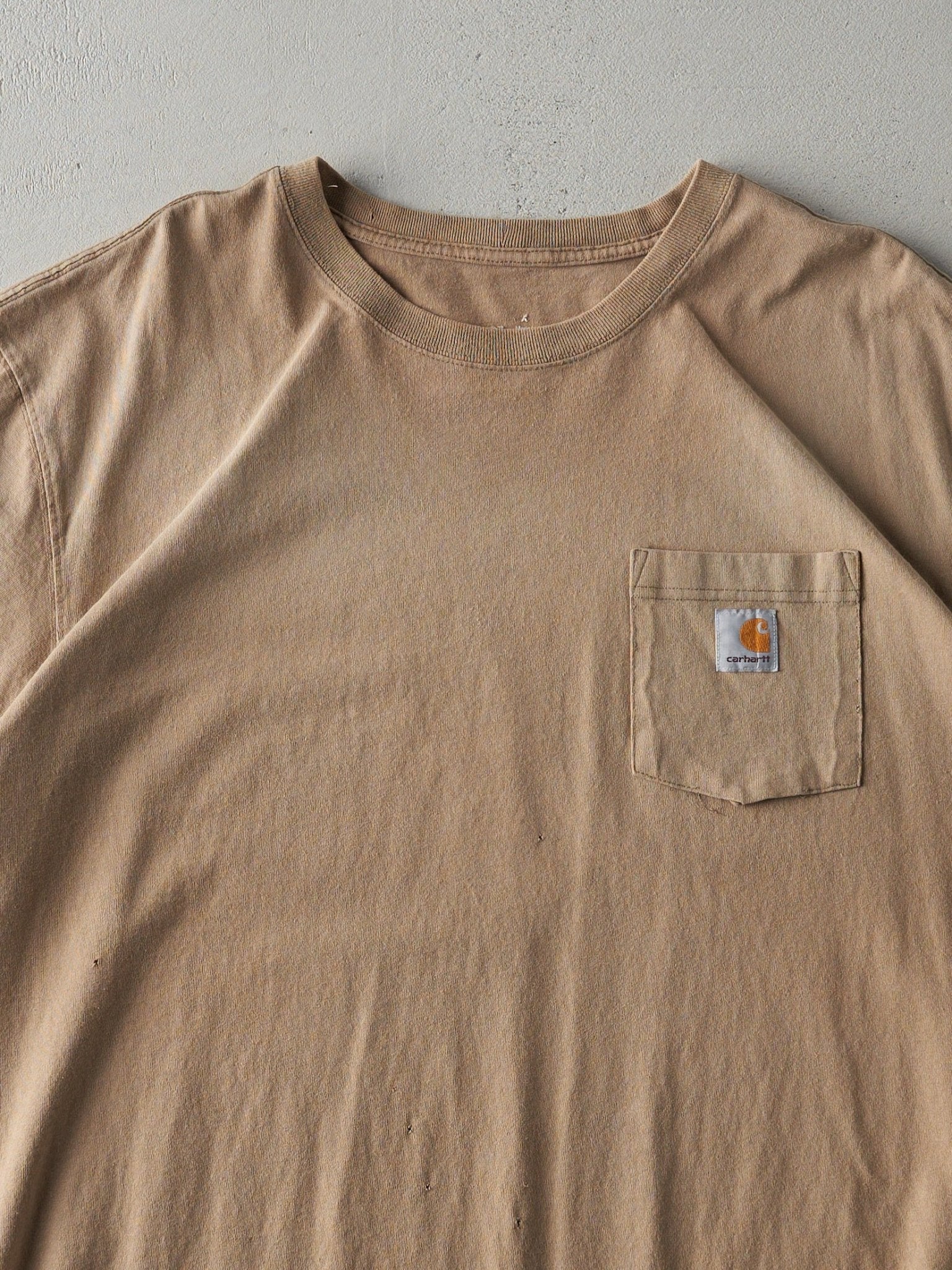 Vintage Y2K Beige Carhartt Blank Pocket Tee (XXL)