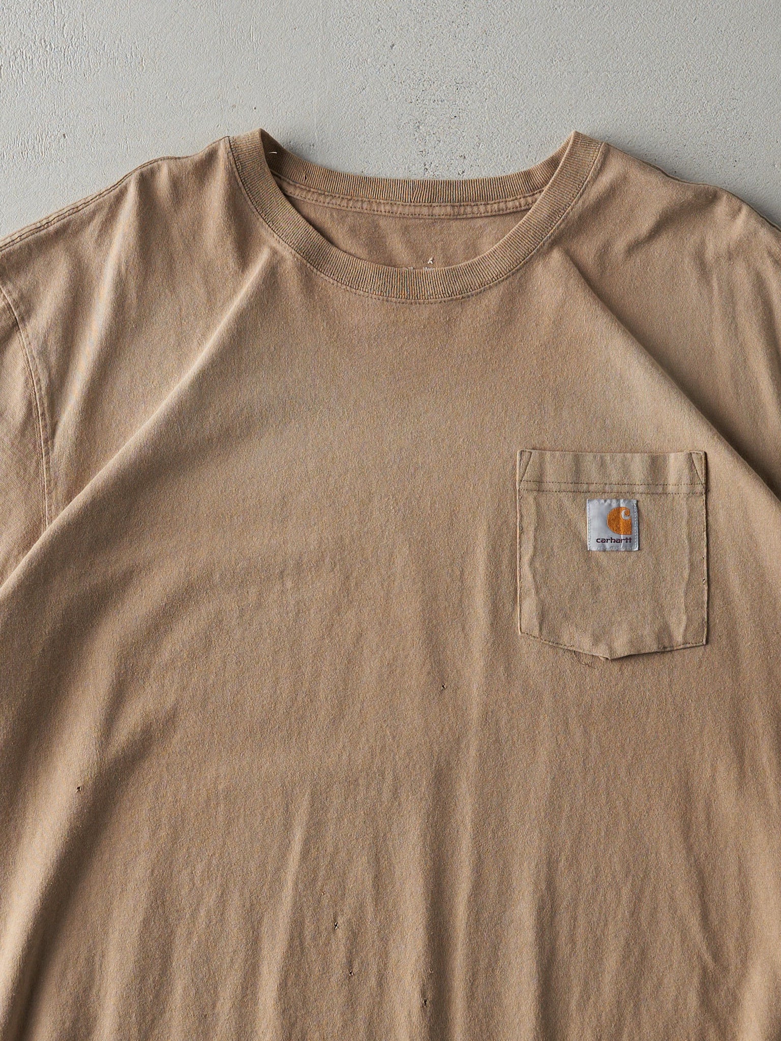 Vintage Y2K Beige Carhartt Blank Pocket Tee (XXL)