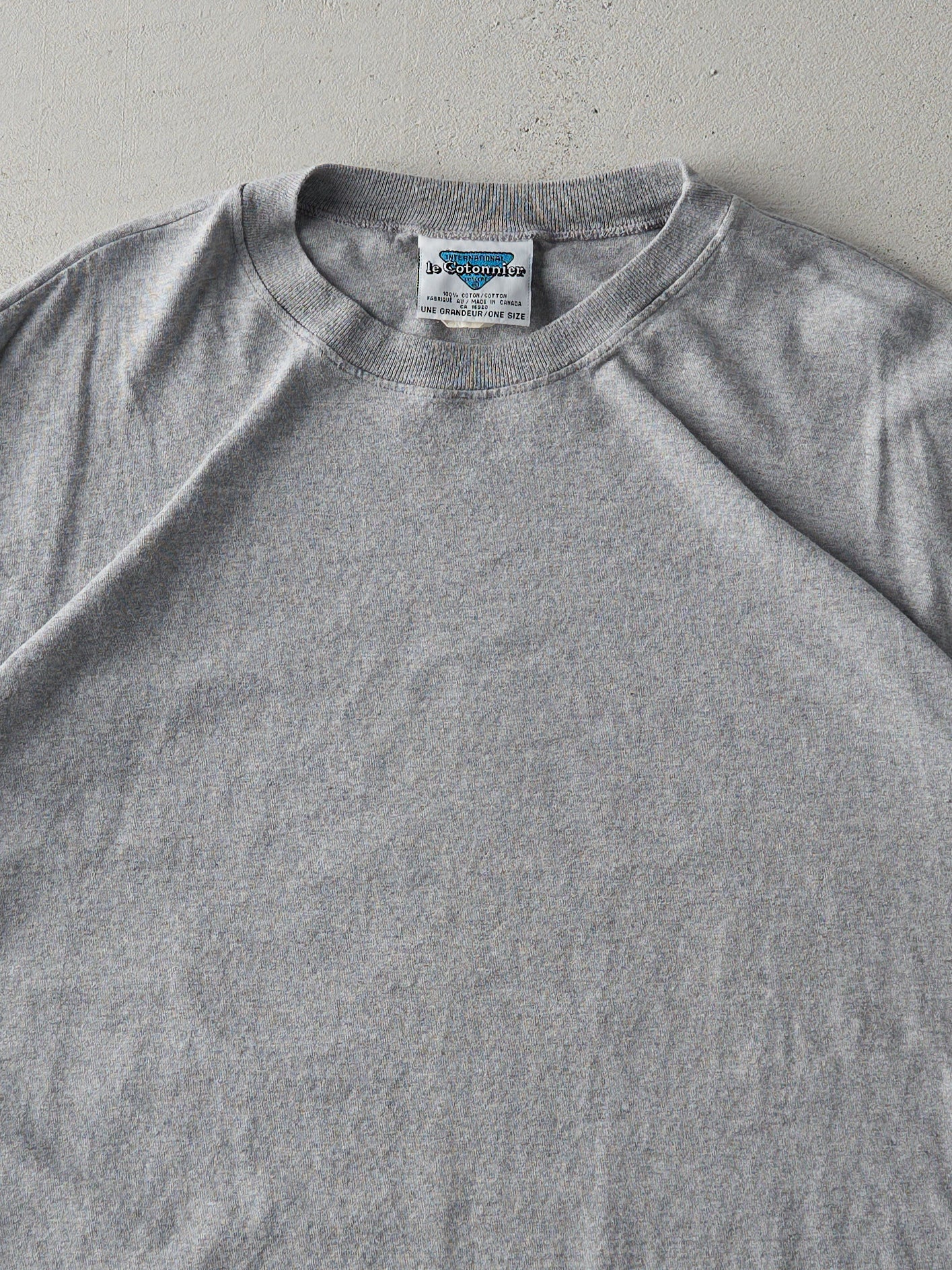 Vintage 90s Grey International Le Cotonnier Blank Tee (L)