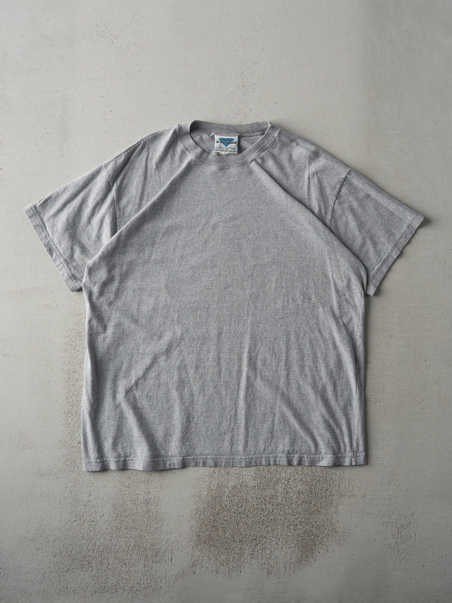 Vintage 90s Grey International Le Cotonnier Blank Tee (L)