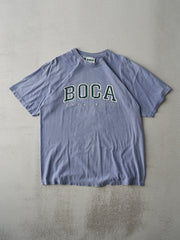 Vintage 90s Faded Blue Boca Athletics Logo Tee (M)