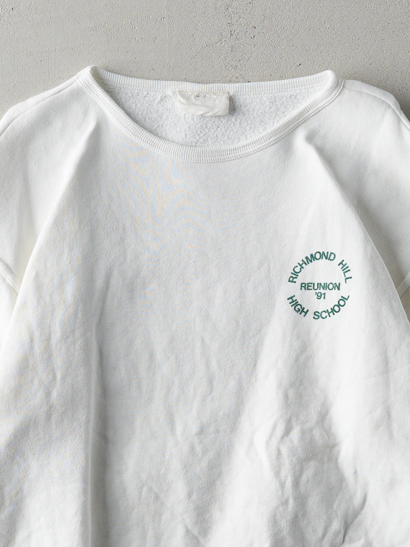 Vintage 91' White Richmond Hill High School Reunion Crewneck (M)