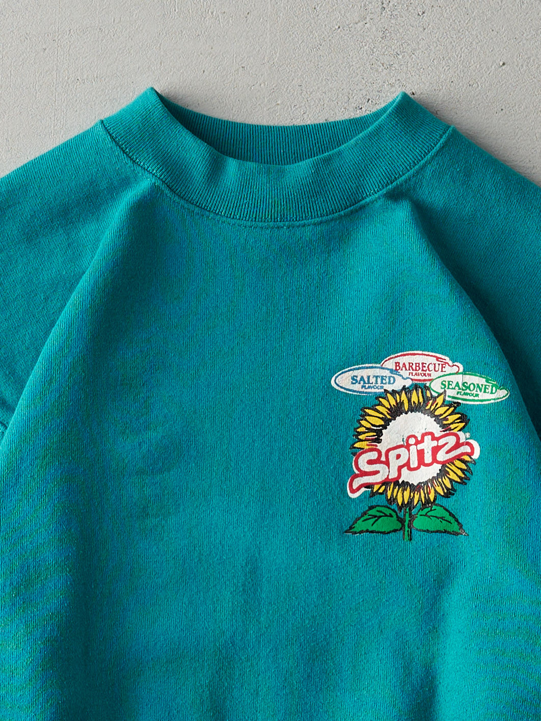 Vintage 90s Teal Blue Spitz Crewneck (S/M)