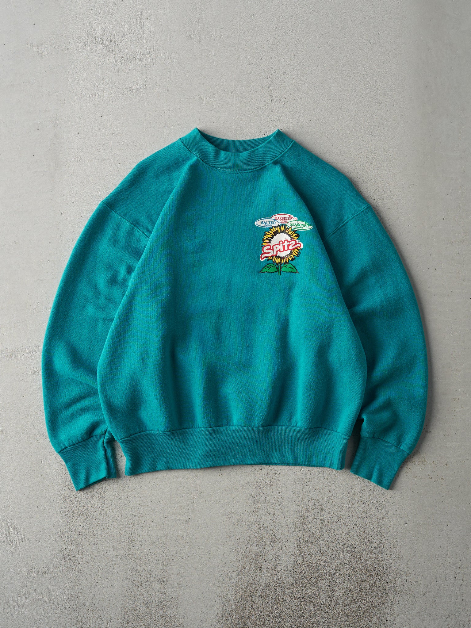 Vintage 90s Teal Blue Spitz Crewneck (S/M)