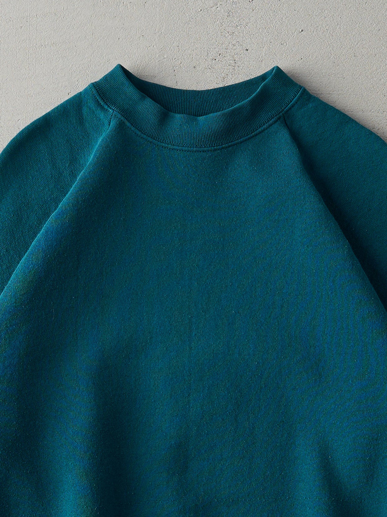 Vintage 80s Dark Teal Blue Blank Crewneck (M)