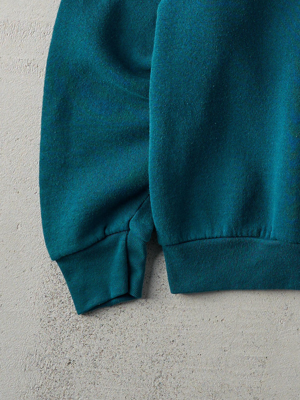 Vintage 80s Dark Teal Blue Blank Crewneck (M)