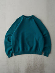 Vintage 80s Dark Teal Blue Blank Crewneck (M)