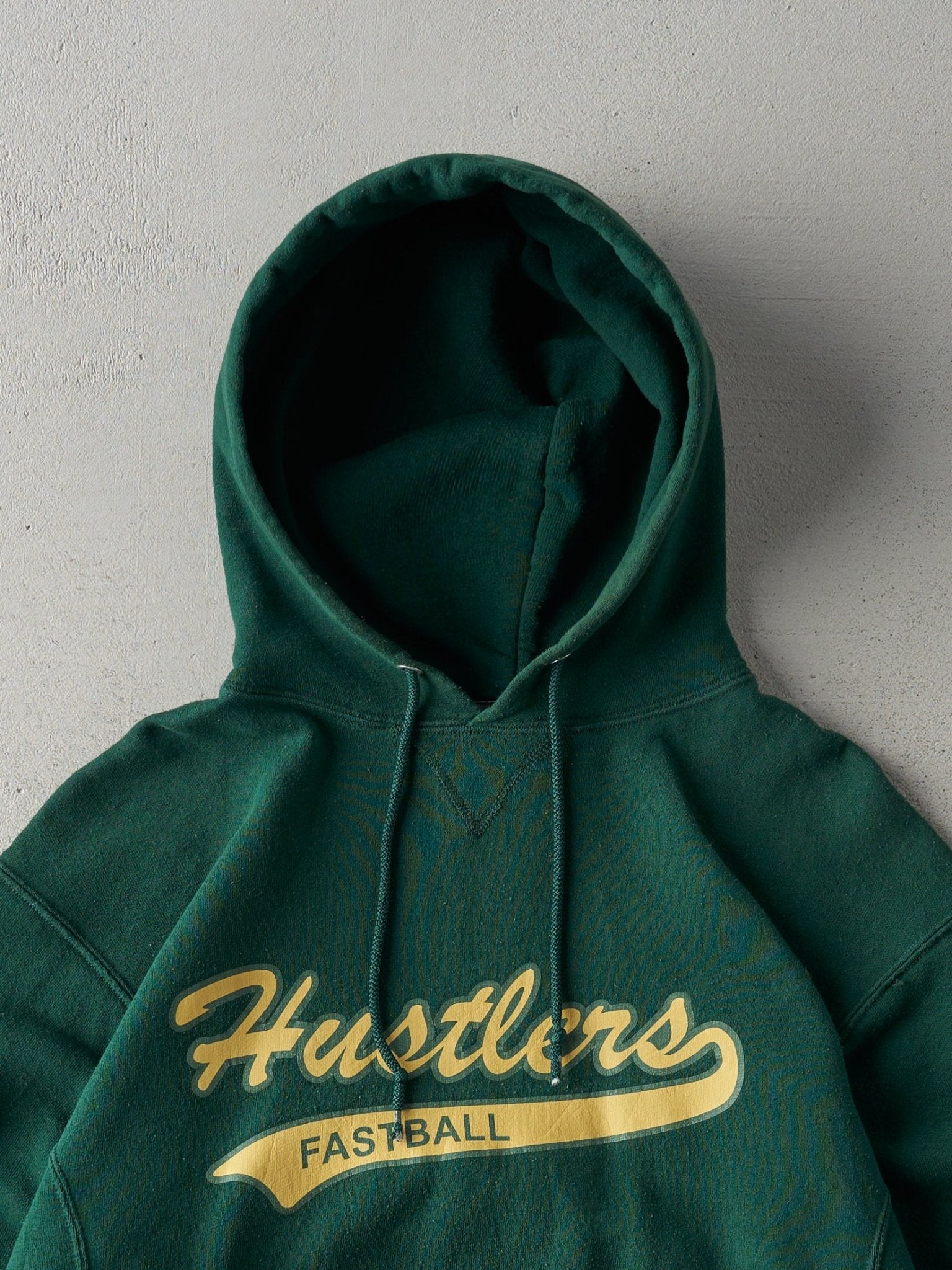 Vintage Y2K Forest Green Hustlers Fastball Russell Athletic Hoodie (M)