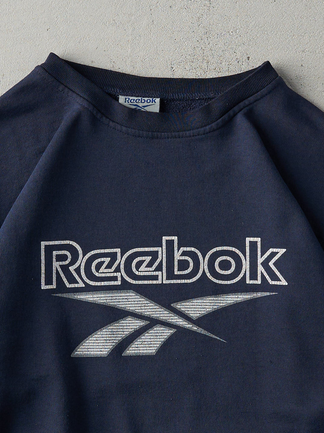 Vintage 90s Navy Reebok Logo Crewneck (S/M)