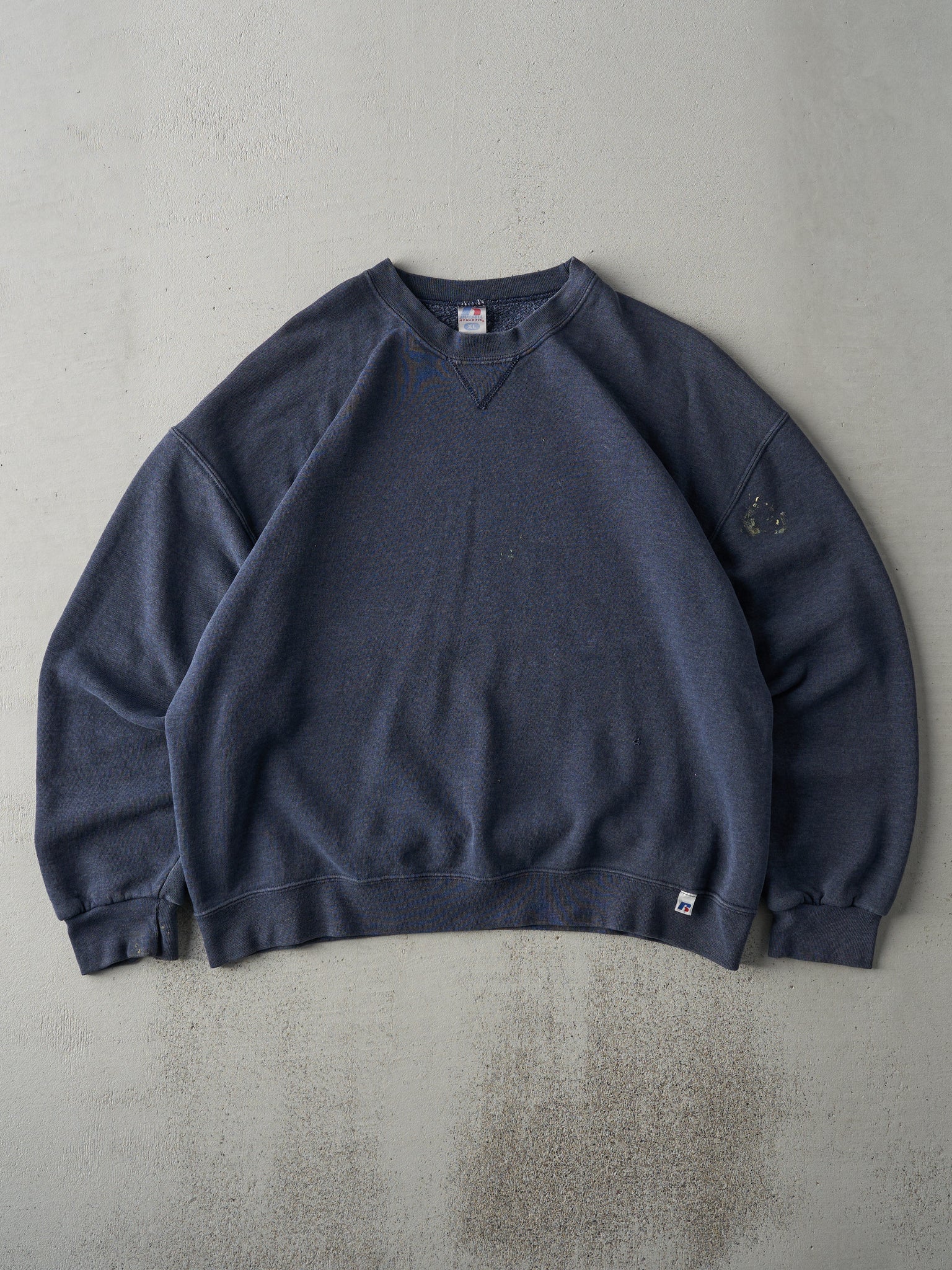 Vintage Y2K Navy Russell Athletics Blank Crewneck (L)